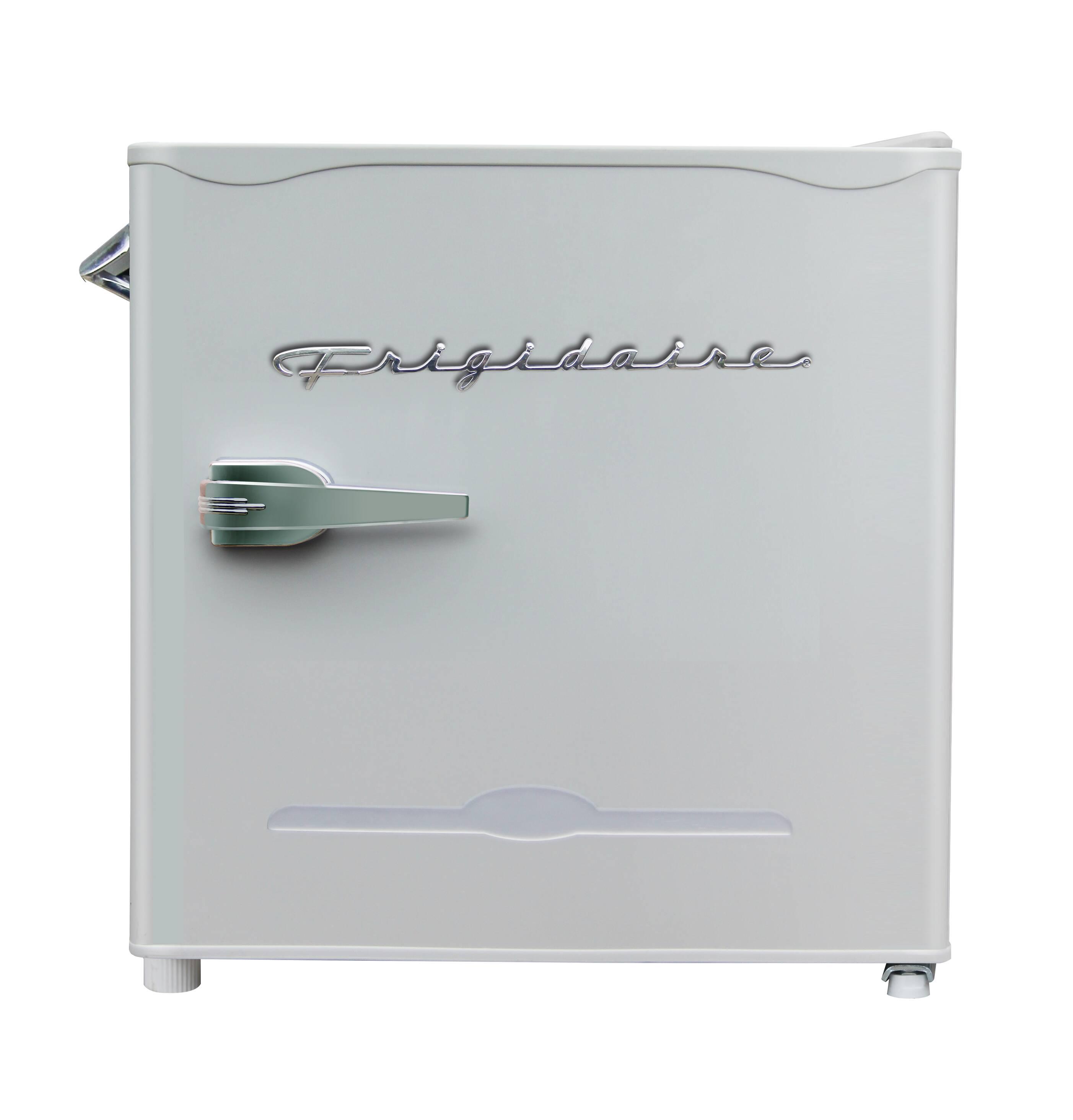 Frigidaire 1.6 cu ft Retro Fridge With Side Bottle Opener Moonbeam: Compact Dorm & Skincare Refrigerator-Freezer, Manual Defrost