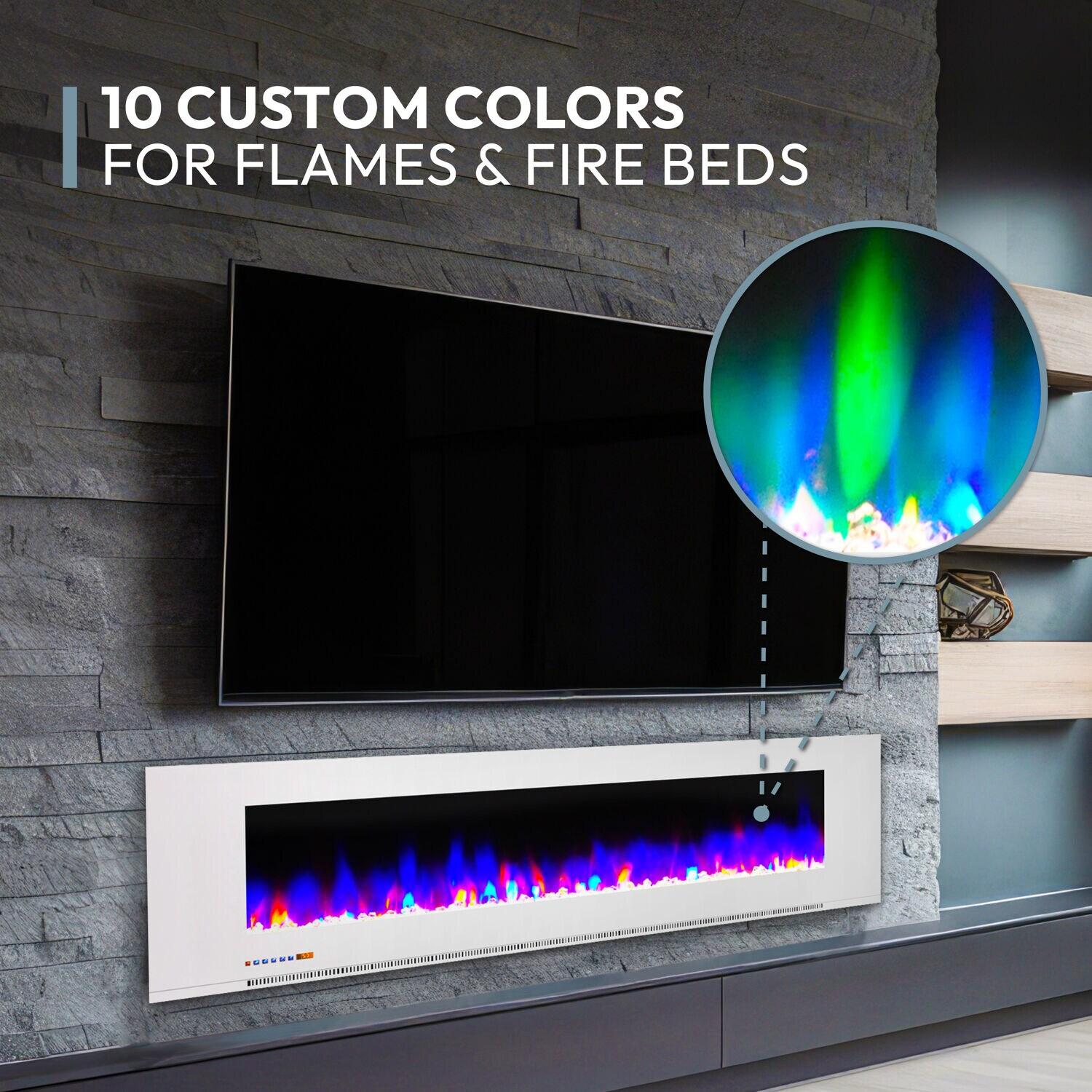 Cambridge Cambridge Wall Mount Electric Fireplace Heater with Remote Control for Indoor Use in Living Room, Bedroom, Home Office