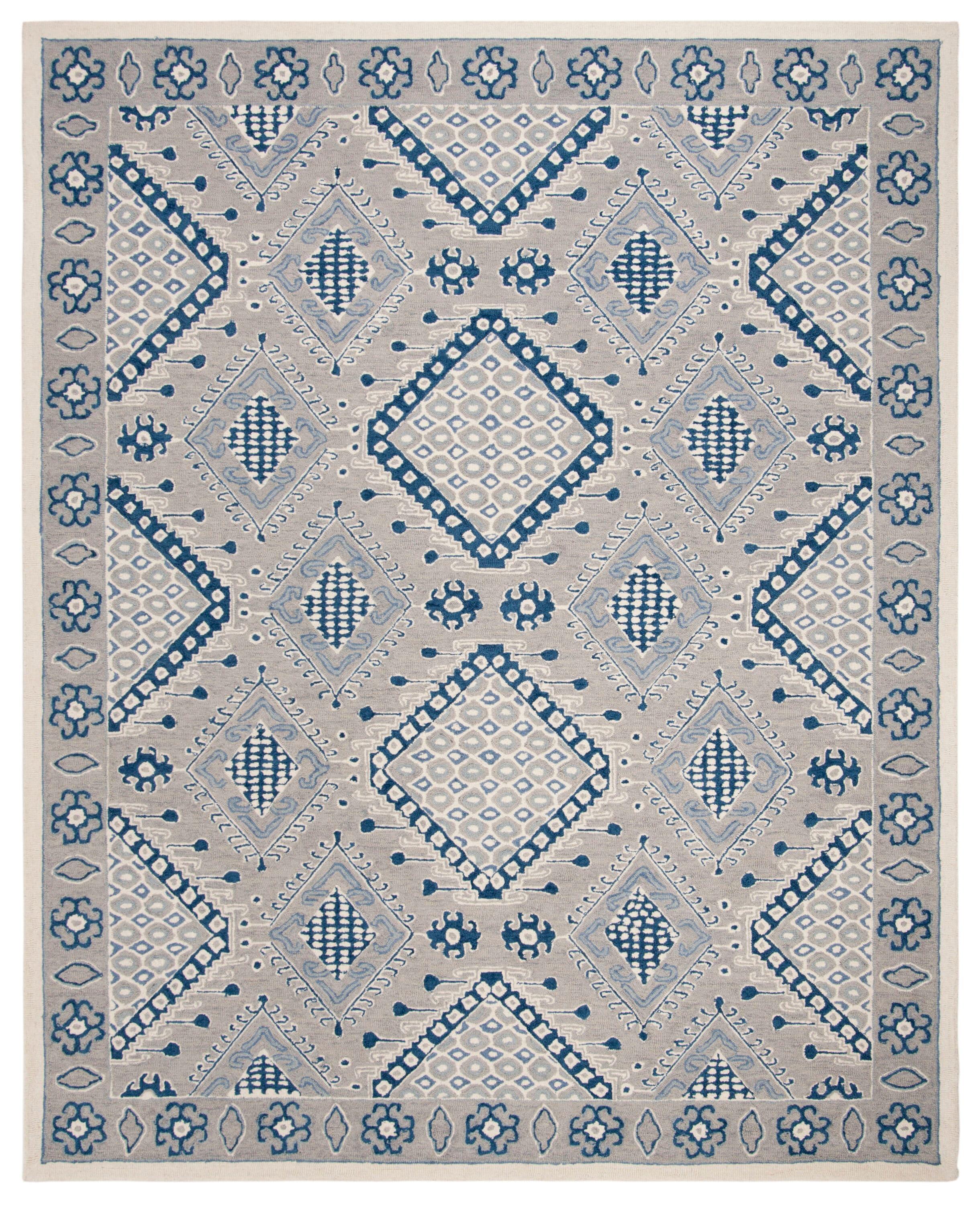 Micro-Loop MLP511 Hand Tufted Area Rug - Light Grey/Blue - 8'x10' - Safavieh.