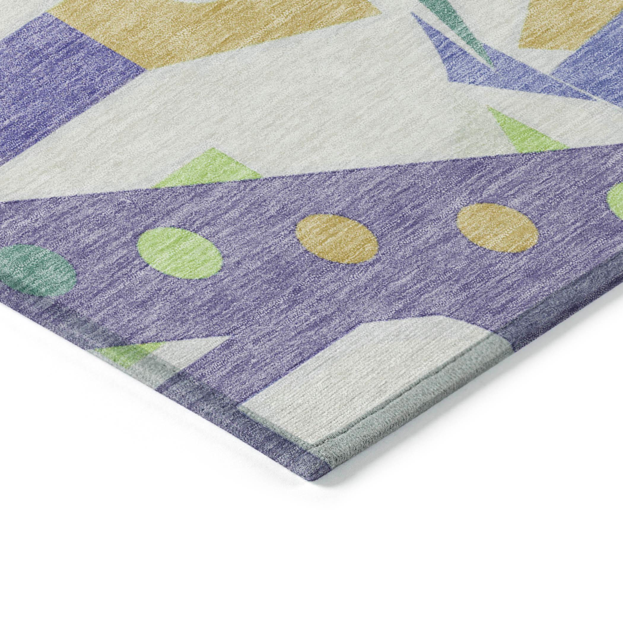 Addison Rugs Chantille Indoor/Outdoor Transitional Geometric Lavender Washable Rectangle Rug, 1'8" x 2'6"