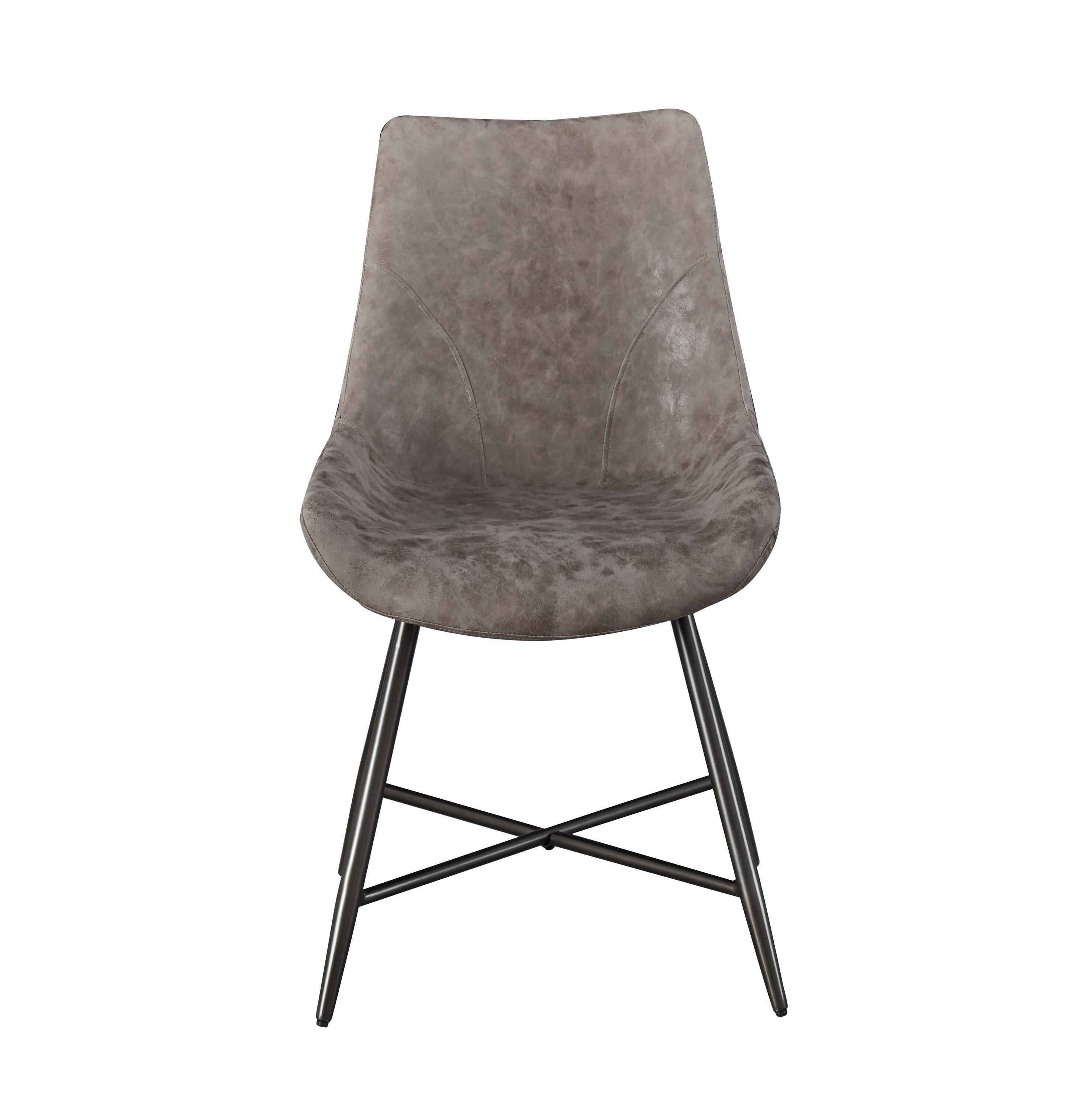 Set of 2 18" Ramona Side Chair Brown - Steve Silver Co.: Mid-Century Faux Leather, Metal Legs