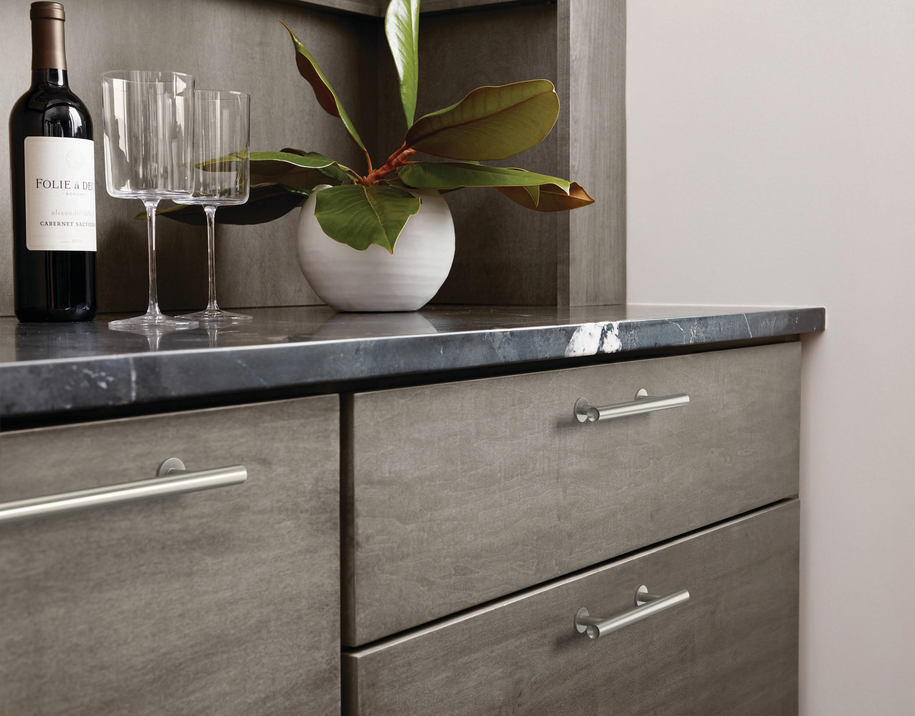 Amerock Radius 3-3/4 inch (96mm) Center-to-Center Satin Nickel Cabinet Pull