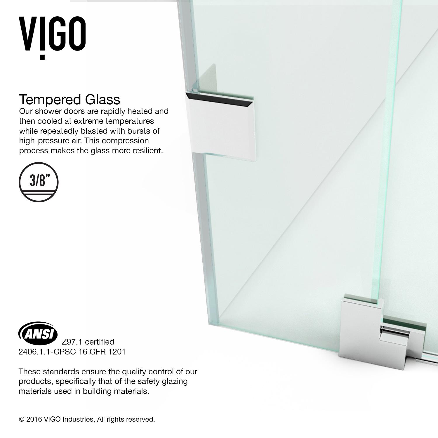 Pirouette 36-42" W x 72" H Pivot Frameless Shower Door with 3/8" Clear Glass