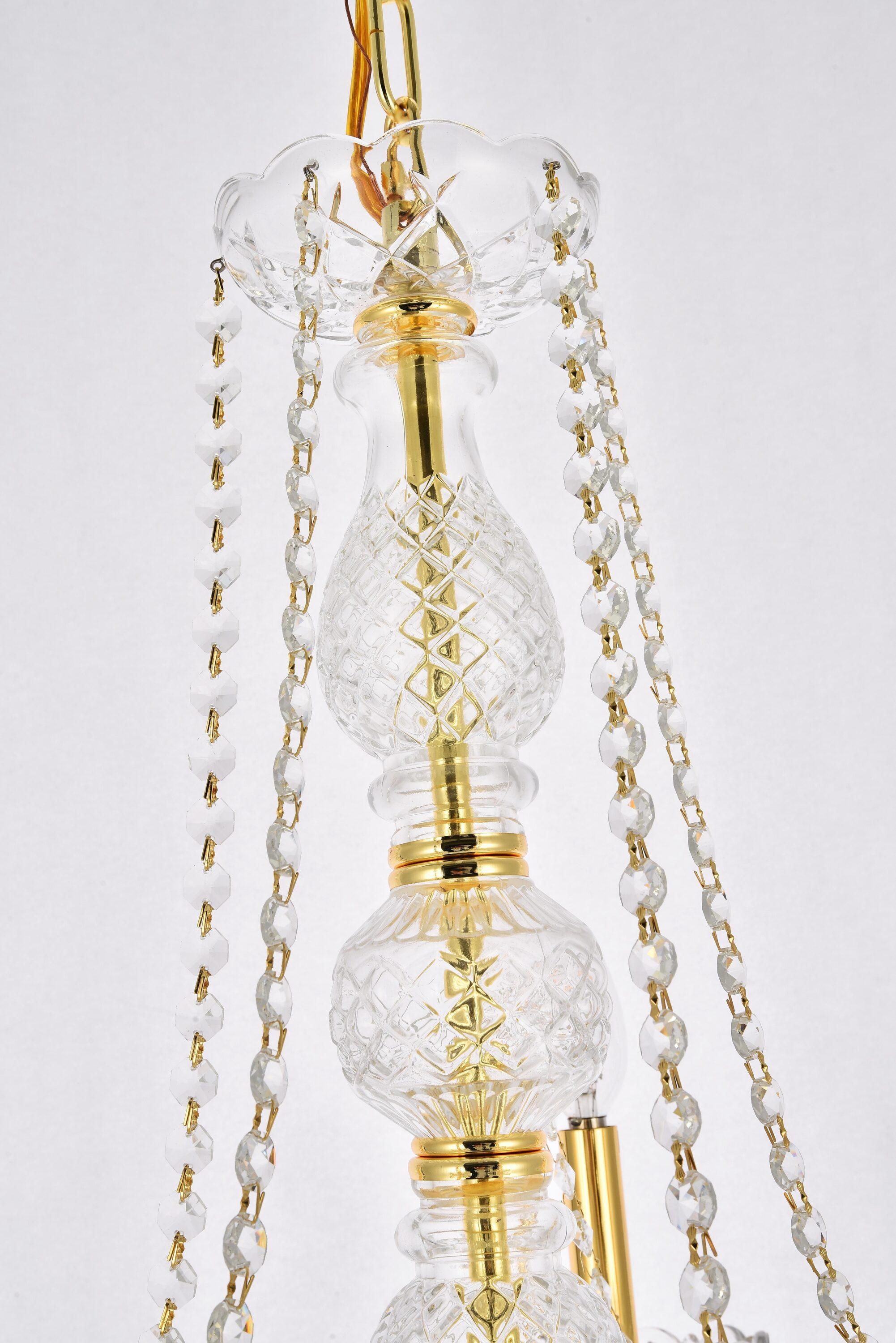 Elegant Lighting Verona 5 light Gold Chandelier Clear Royal Cut Crystal