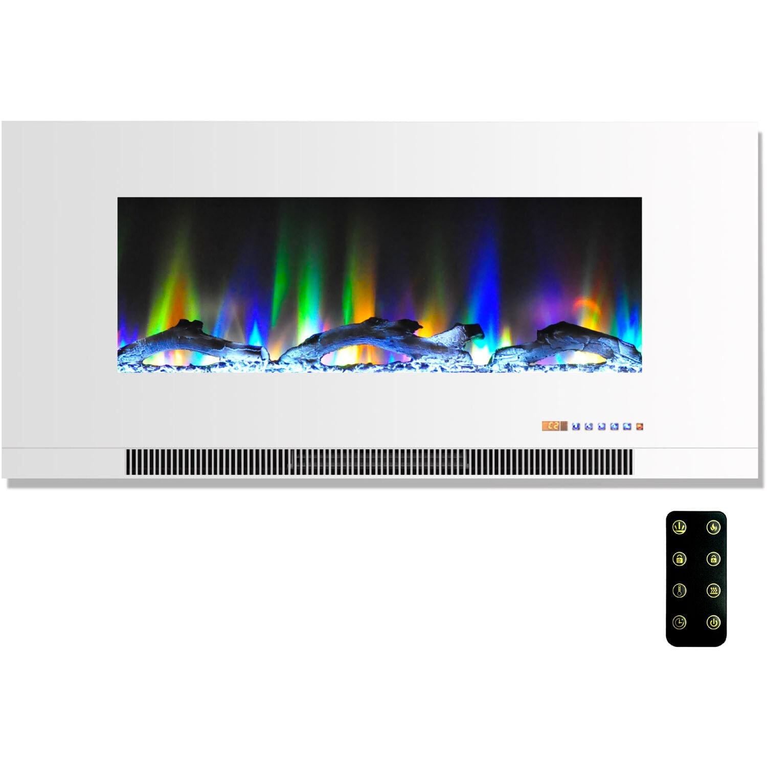 Cambridge Cambridge Wall Mount Electric Fireplace Heater with Remote Control for Indoor Use in Living Room, Bedroom, Home Office