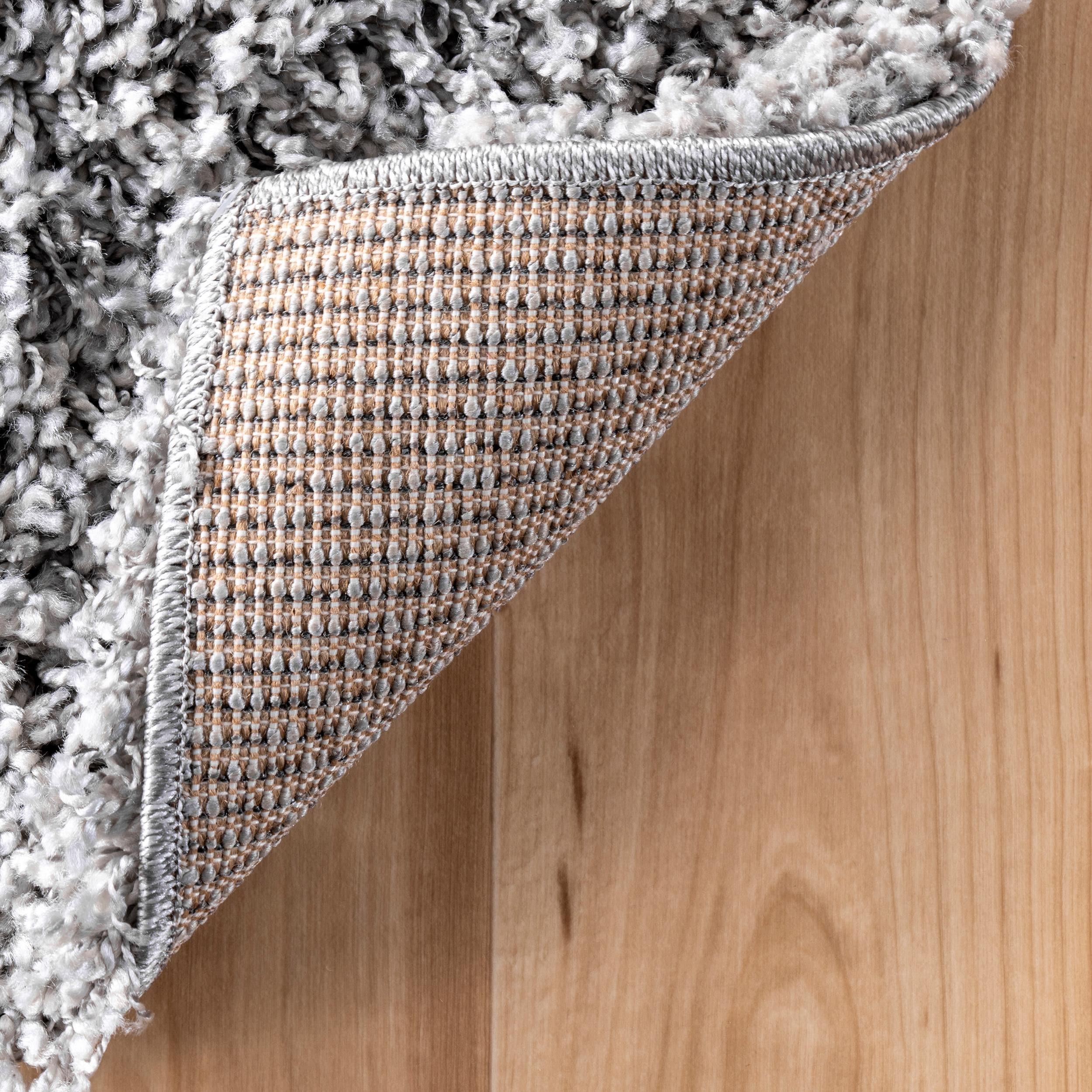 Luxurious Silver Shag 20' Runner Rug with Easy Care Synthetic Pile