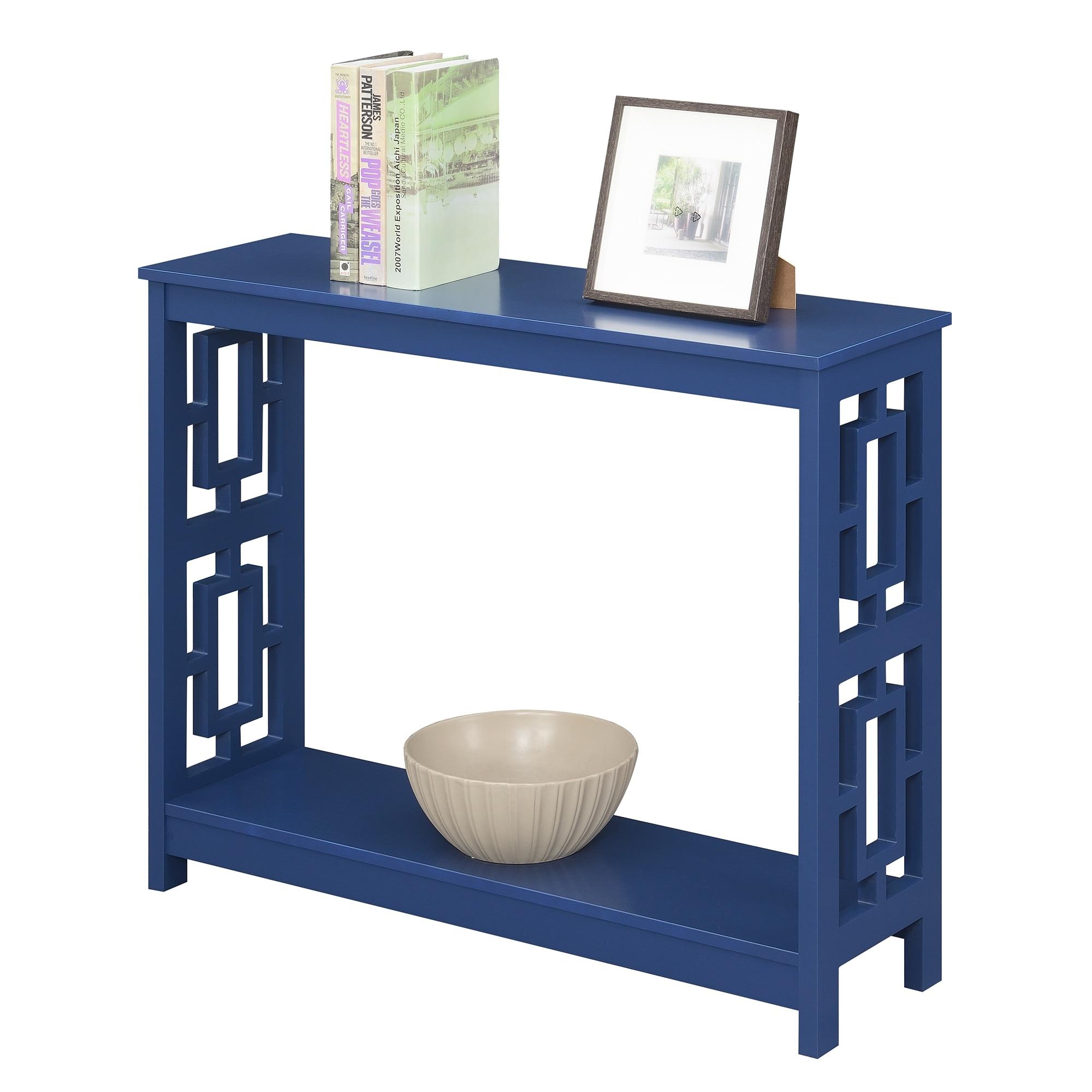 Convenience Concepts Town Square Console Table, Cobalt Blue