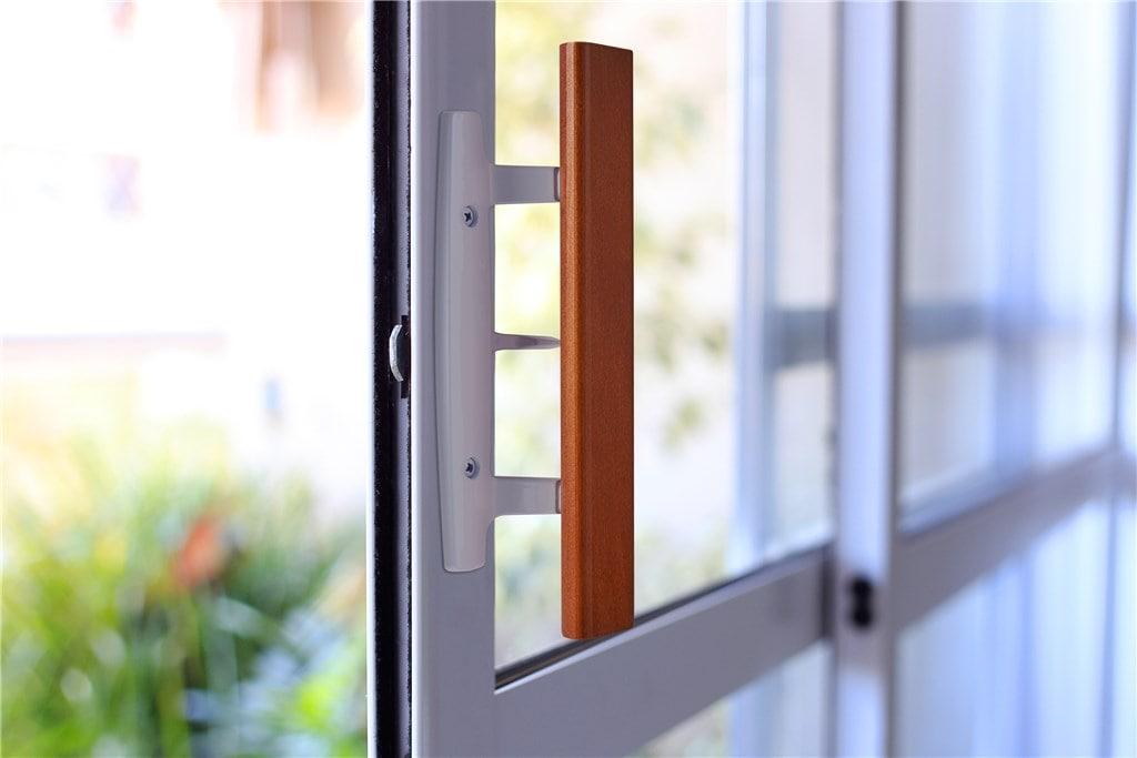 Wright Products - Mortise Sliding Patio Door Handle and Installation Hardware Set, Wood/White - Replacement Sliding Glass Door Lock and Handle White in