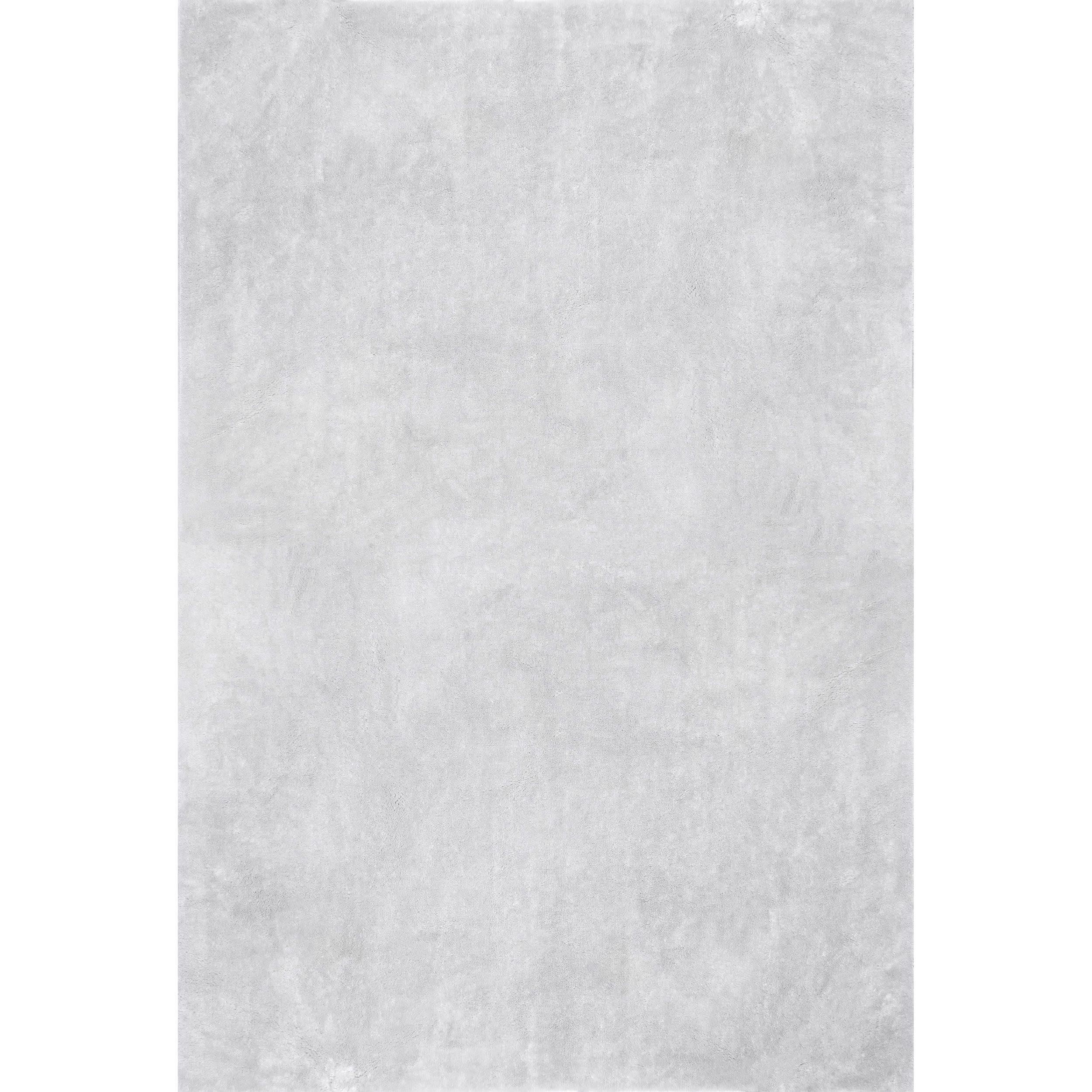 Nuloom Loni Cozy Plush Solid Pet Friendly Premium Machine Washable Shag Area Rug, 6' x 9', Light Grey