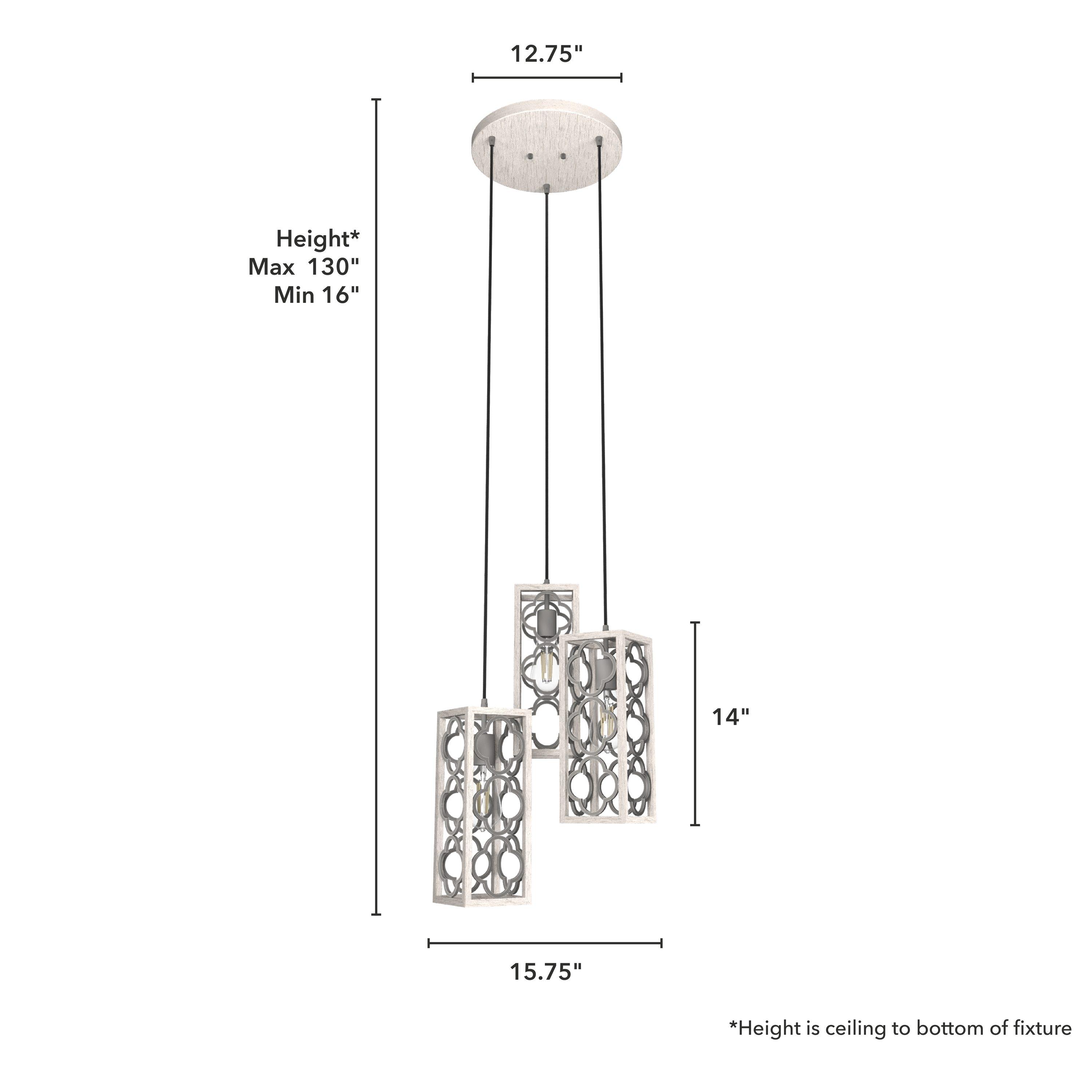 Gablecrest 3 Light Rectangle Cluster Pendant