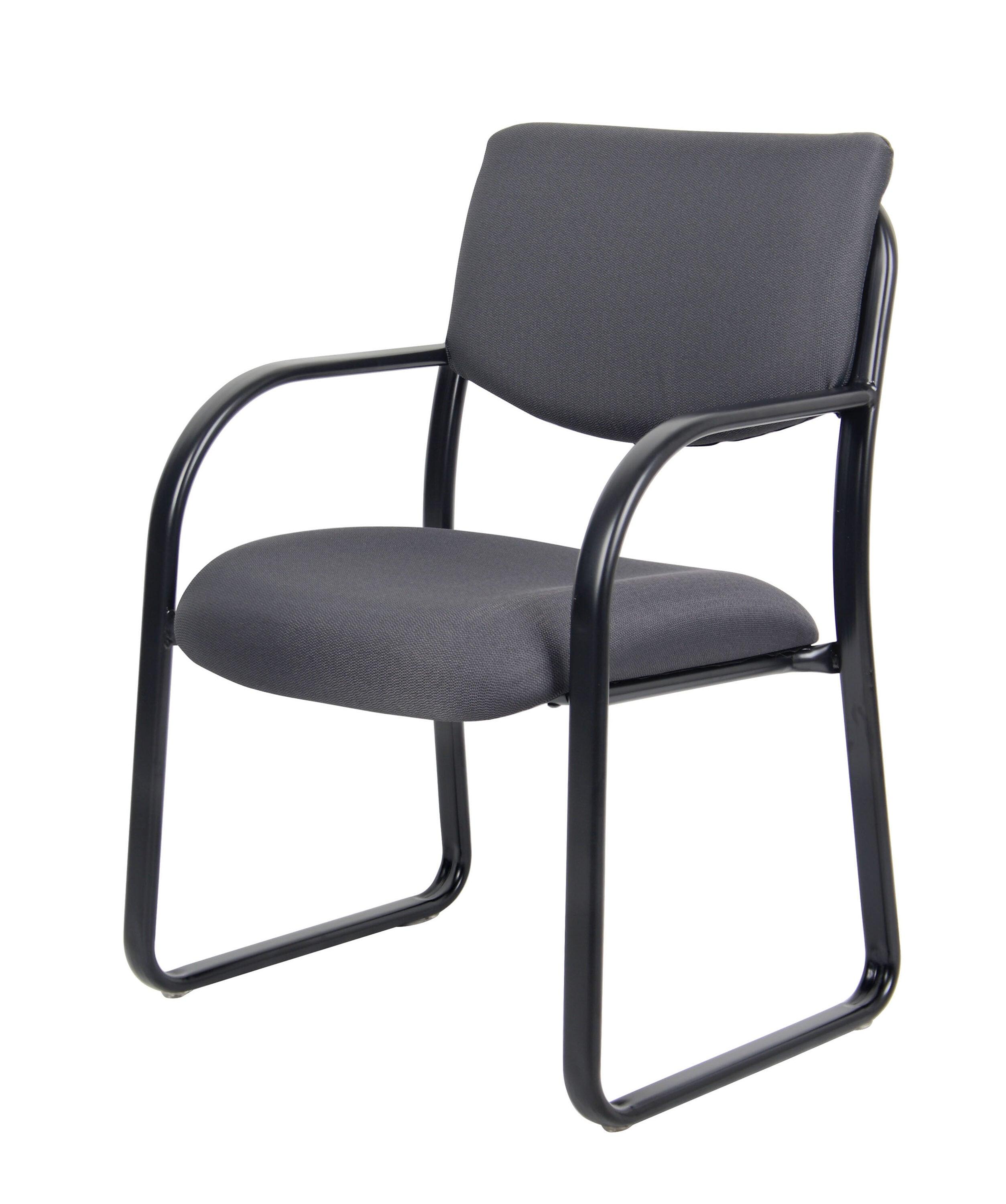 Sled Base Guest Chair Gray - Boss: Sturdy Metal Frame, Padded Back & Seat, 275 lbs Capacity