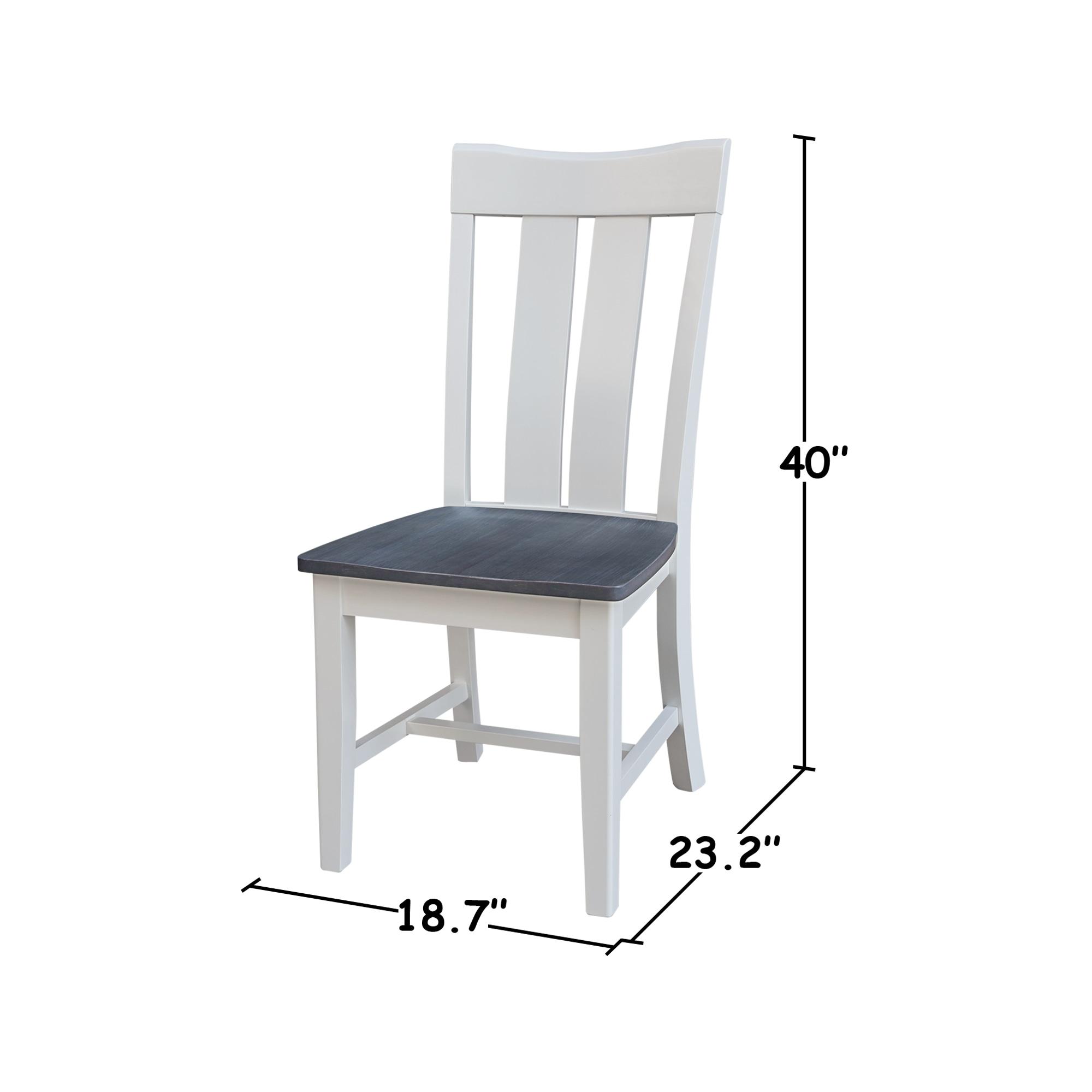 International Concepts Ava Solid Wood Dining Side Chair in White (Set of 2)