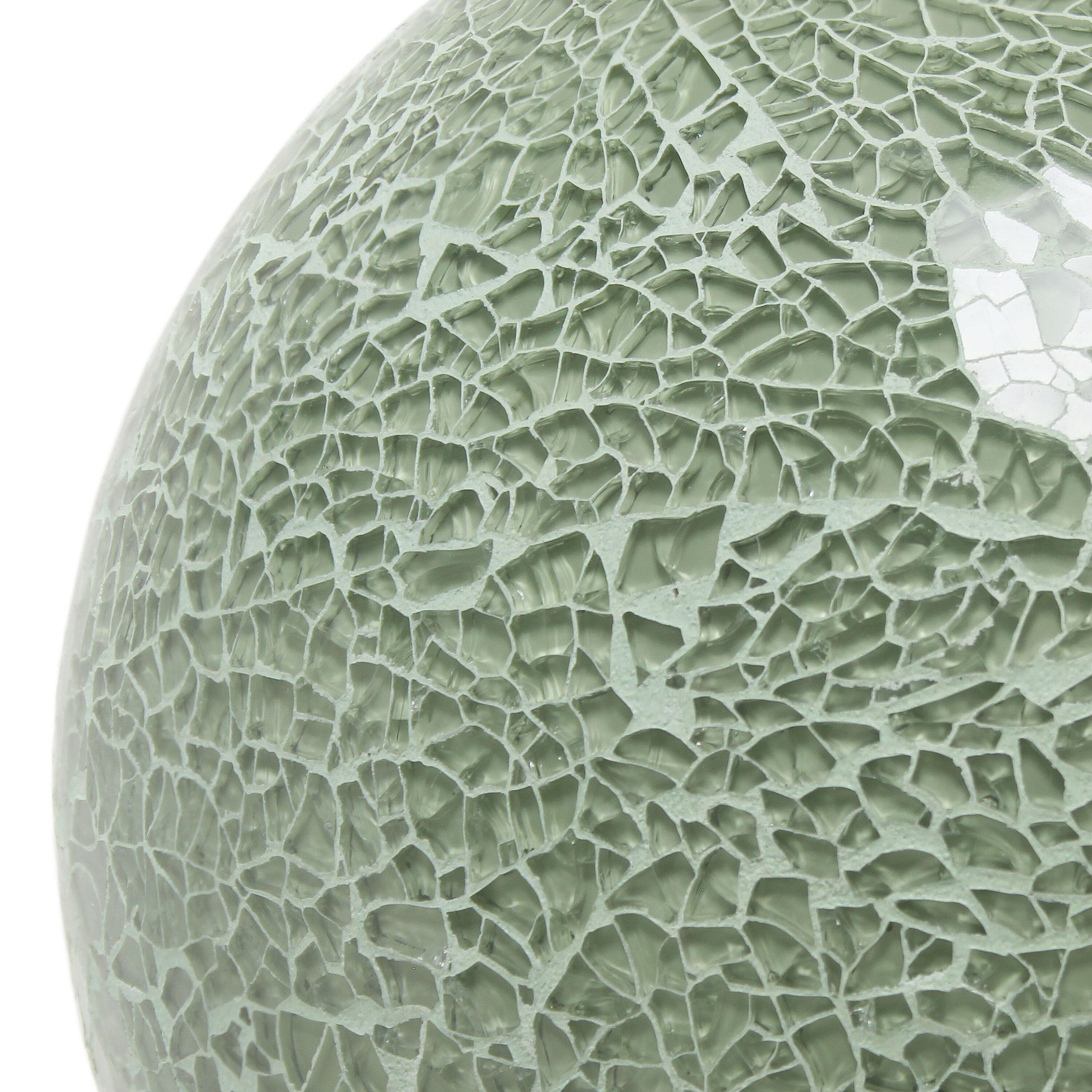 Creekwood Home 8" Crystal Mosaic Patchwork Dome Table Lamp, for Entryway, Living Room, Nightstand, Counter, Bookshelf, Sage Green