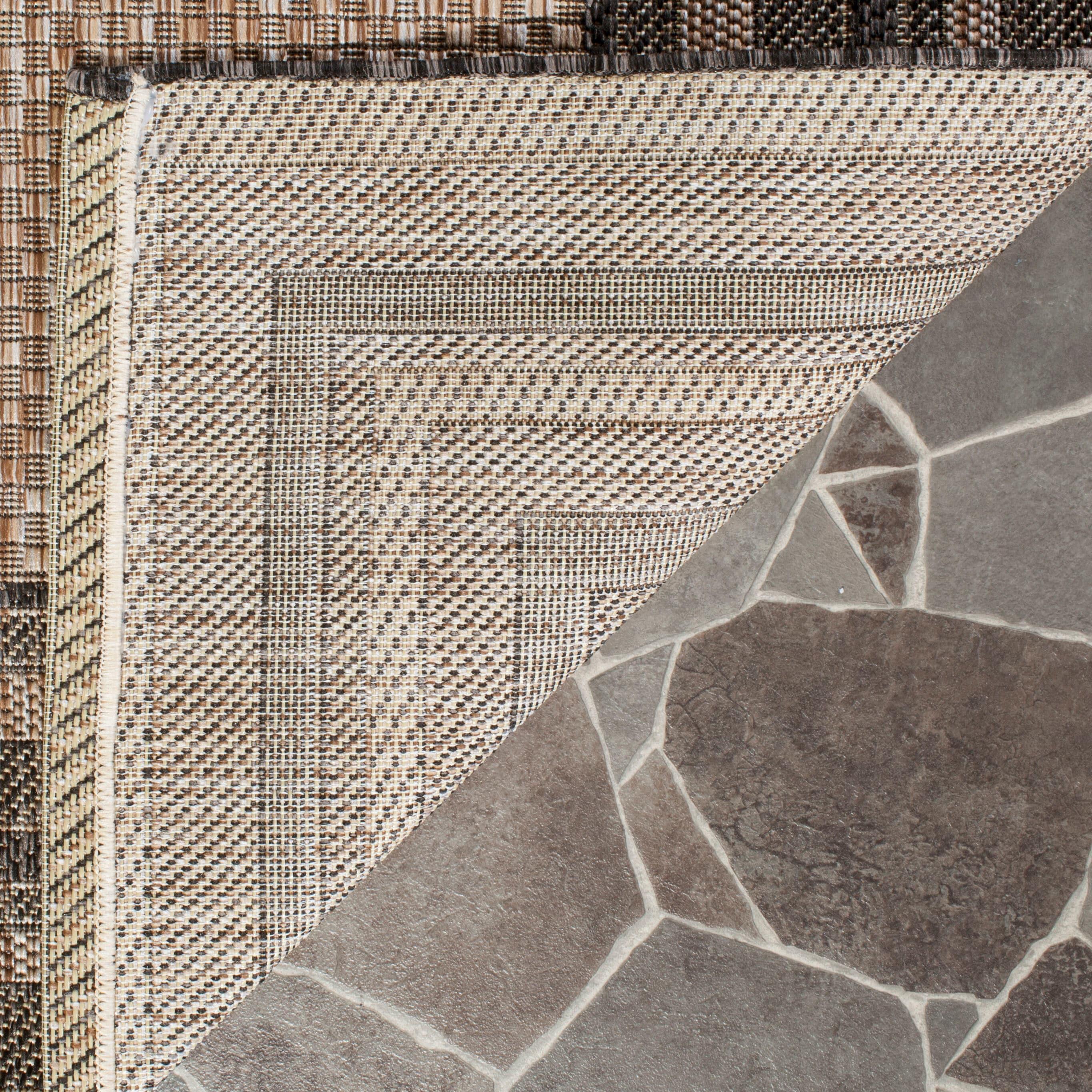 Courtyard CY8475 Power Loomed Indoor and Outdoor Accent Rug - Natural/Black - 2'7"x5' - Safavieh