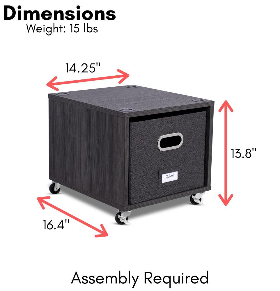 BirdRock Home Rolling Storage File Cabinet with 1 Lateral Drawer - Driftwood Grey