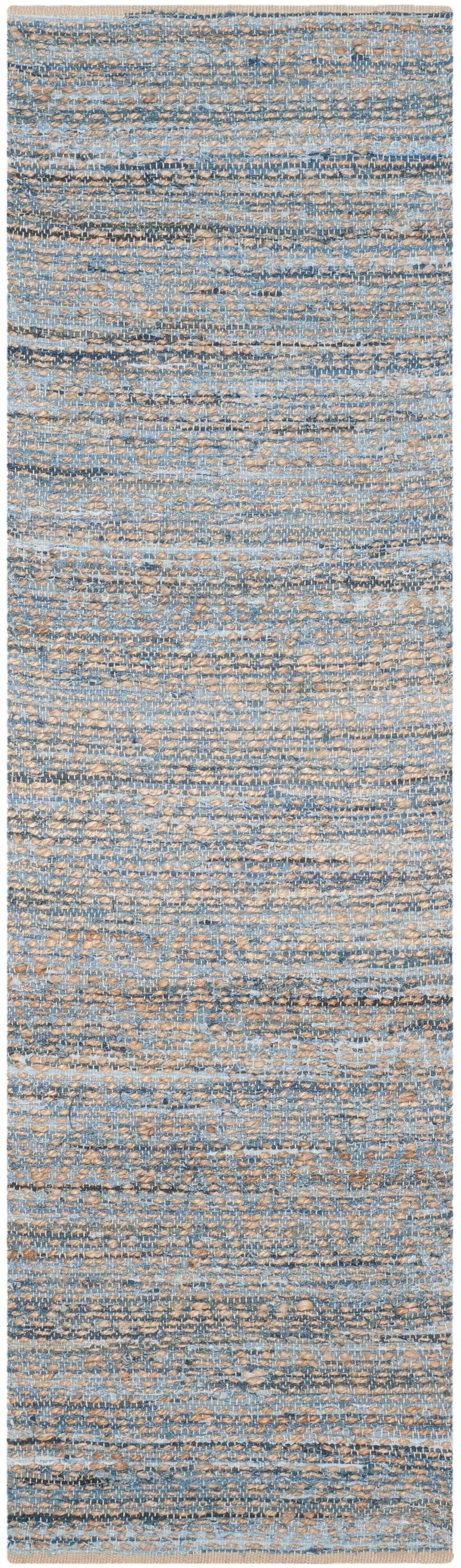 Cape Cod CAP350 Hand Woven Runner Rug - Natural/Blue - 2'3"x10' - Safavieh.