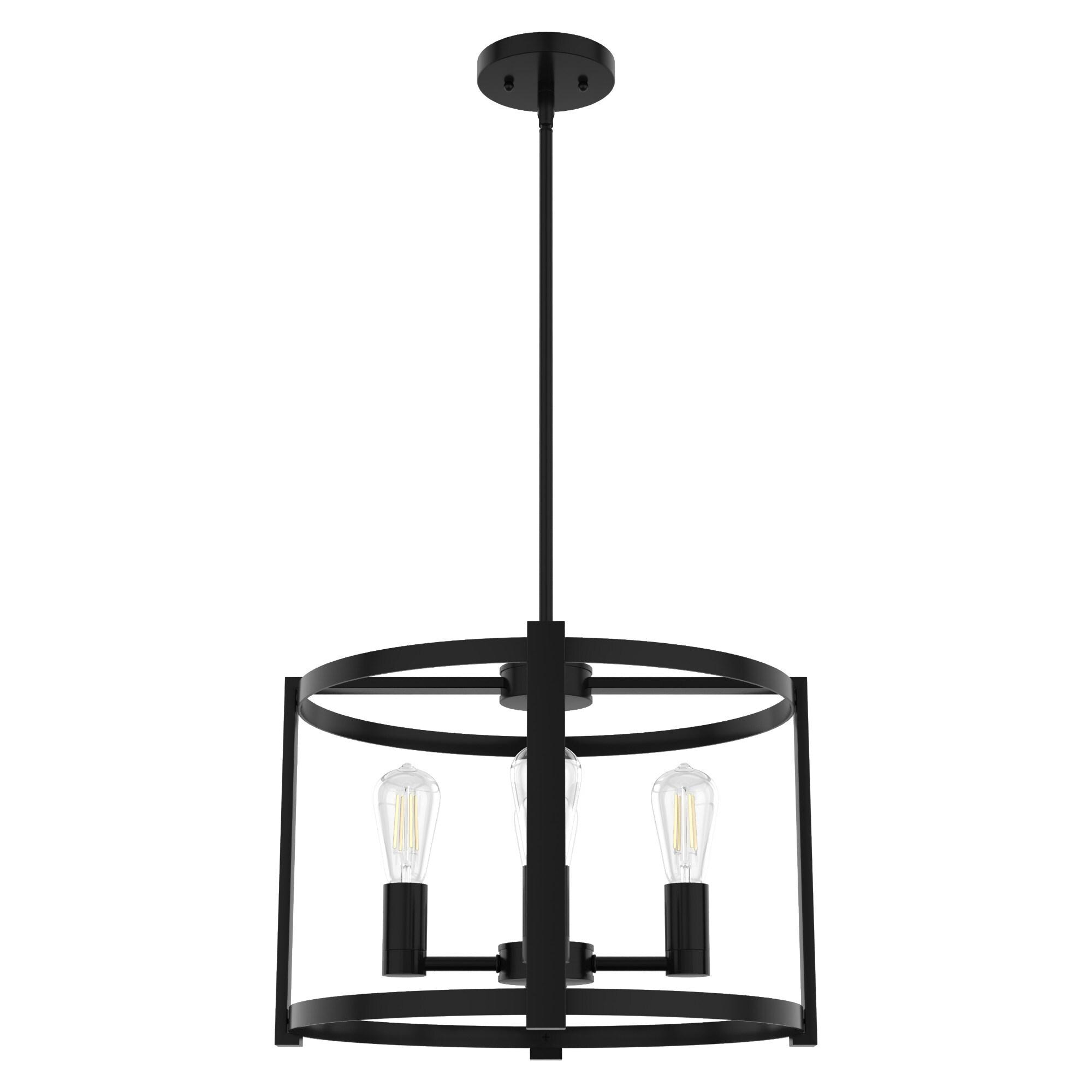 18" 4-Light Astwood Chandelier Black - Hunter Fan: Modern Metal Ceiling Fixture, UL Listed, Dimmable