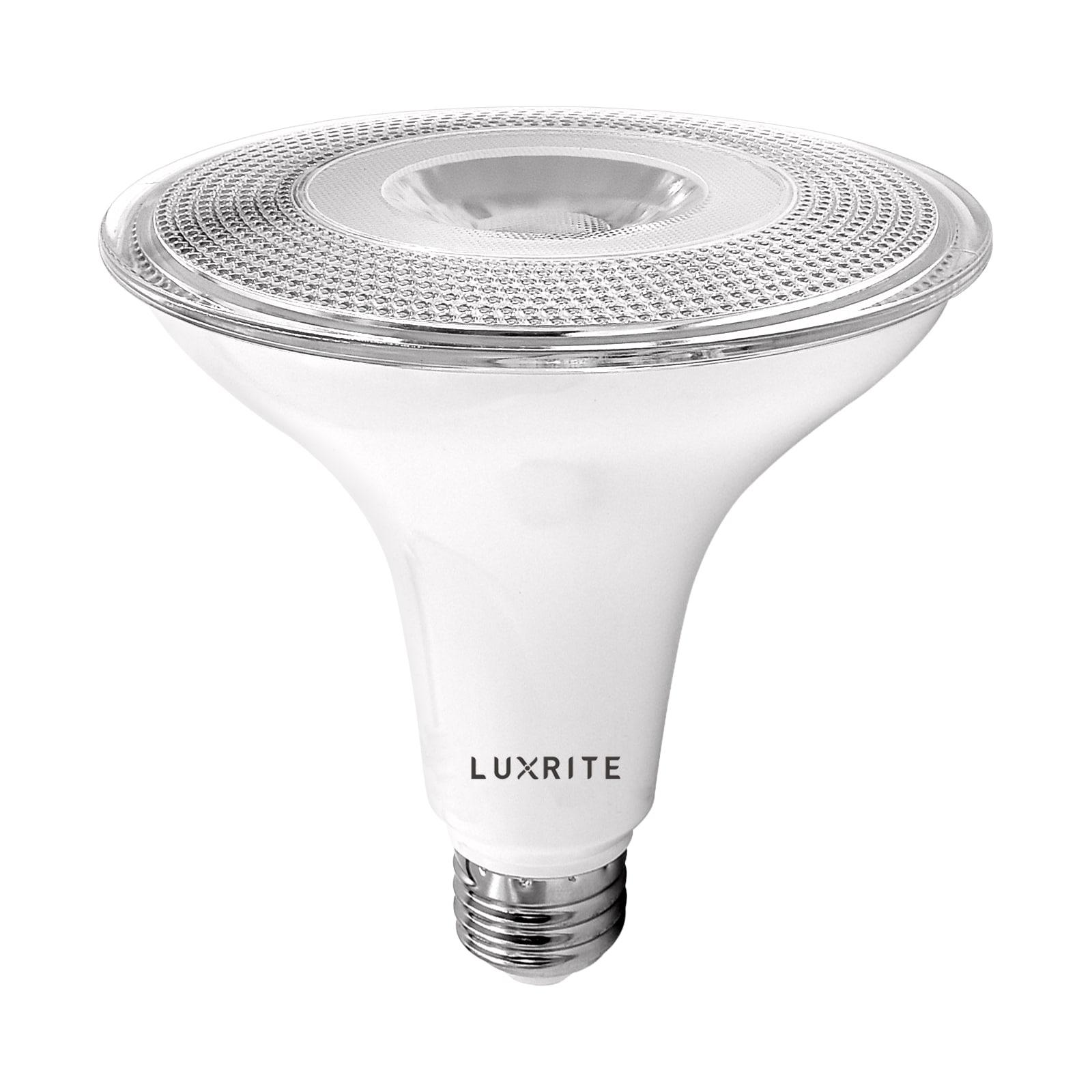 Luxrite 4 Pack PAR38 LED Outdoor Flood Light Bulbs, 120W Equivalent, 1250 Lumens, 4000K Cool White, 15W Dimmable, Wet Rated, E26 Base, UL Listed