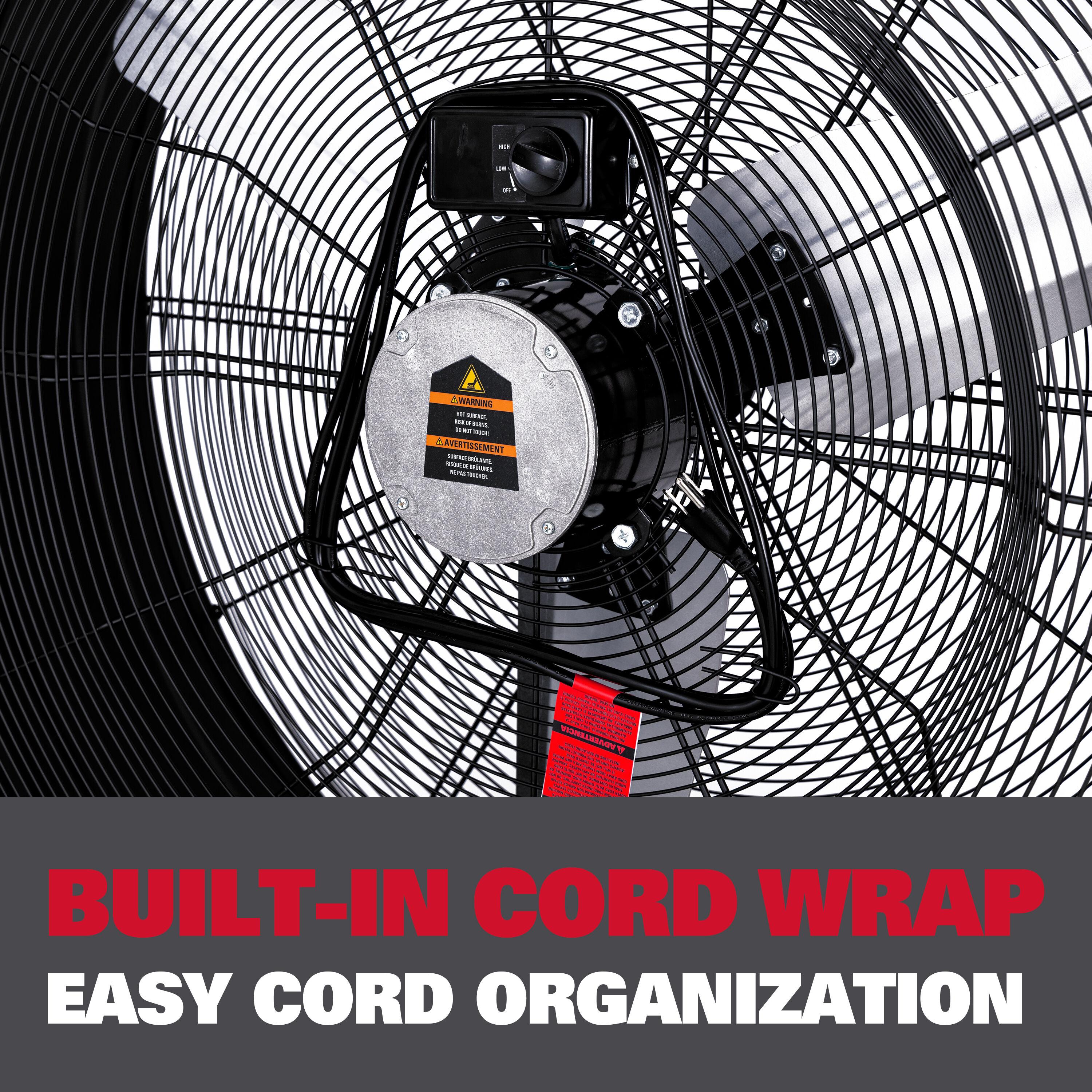 EcoMax 36-inch Black High Velocity Industrial Metal Drum Fan