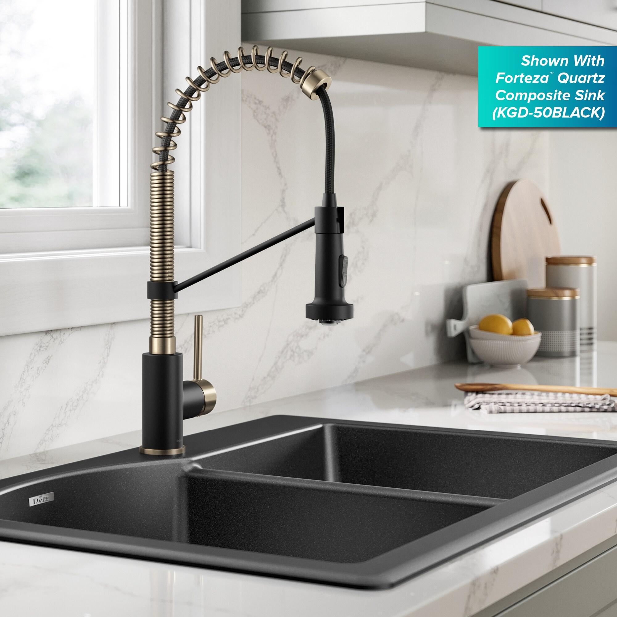 KRAUS Bolden Commercial Style 2-Function Single Handle Pull Down Kitchen Faucet