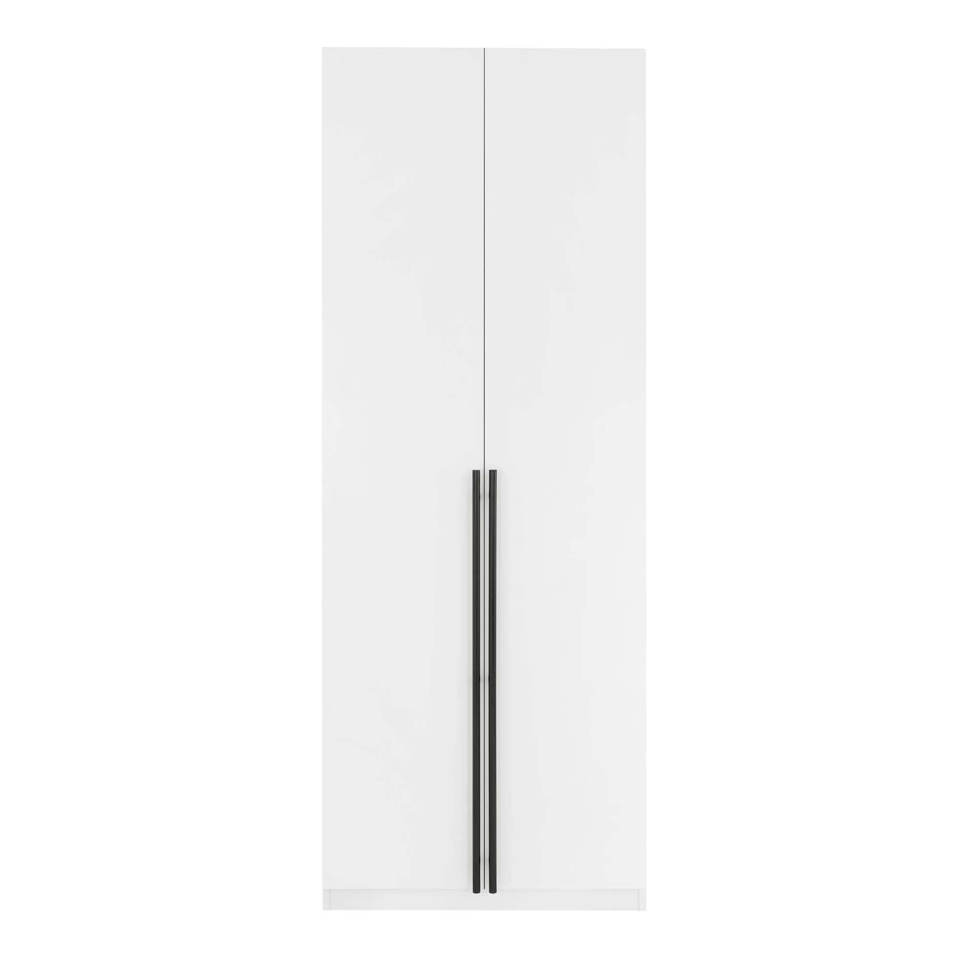 Manhattan Comfort Lee 2 Door and 4 Shelf Wardrobe Closet White: Modern Design, MDF, Metal Hardware