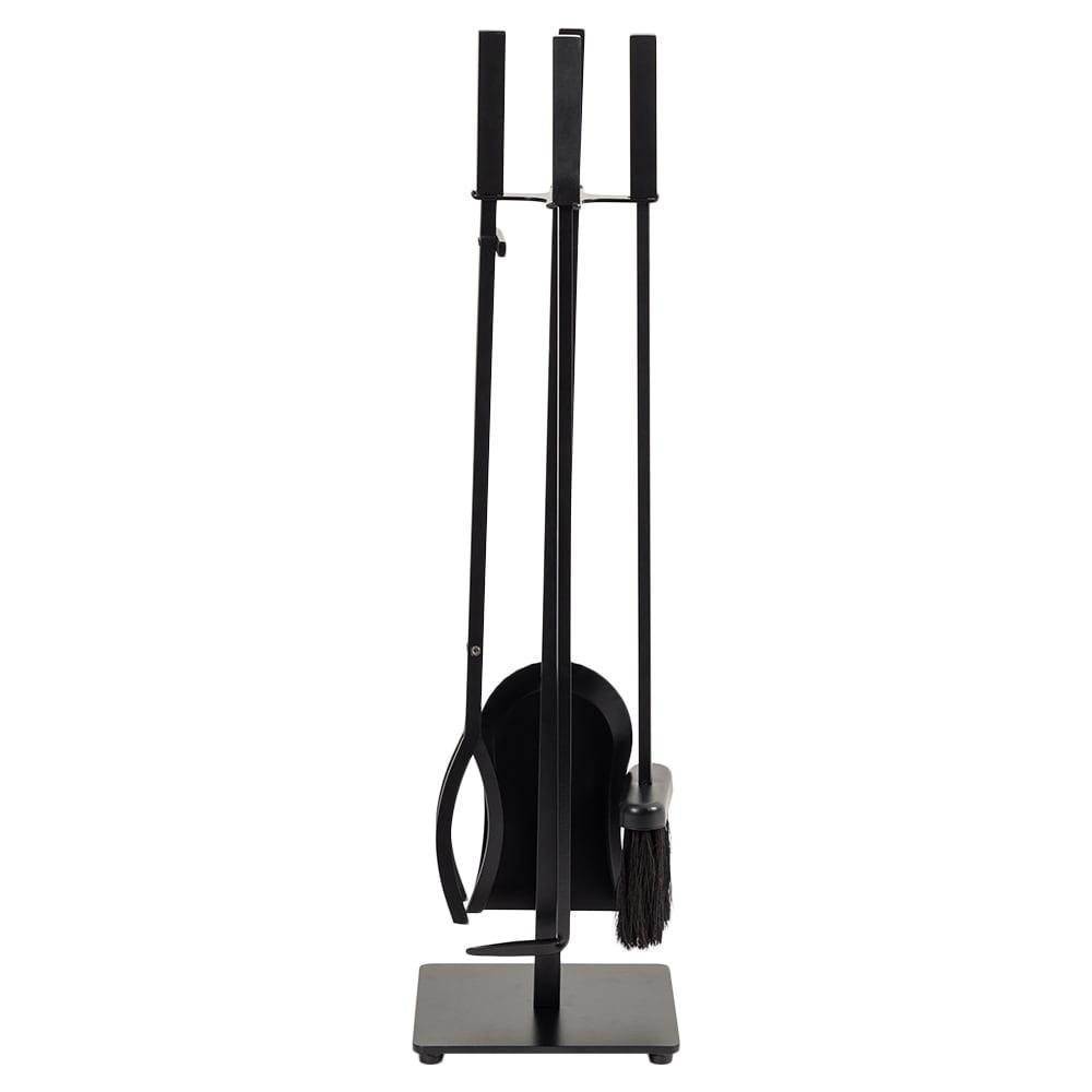 Modern Ember Harriet Fireplace Tool Set - Includes Brush, Shovel, Fire Poker, Tongs and Stand -Steel