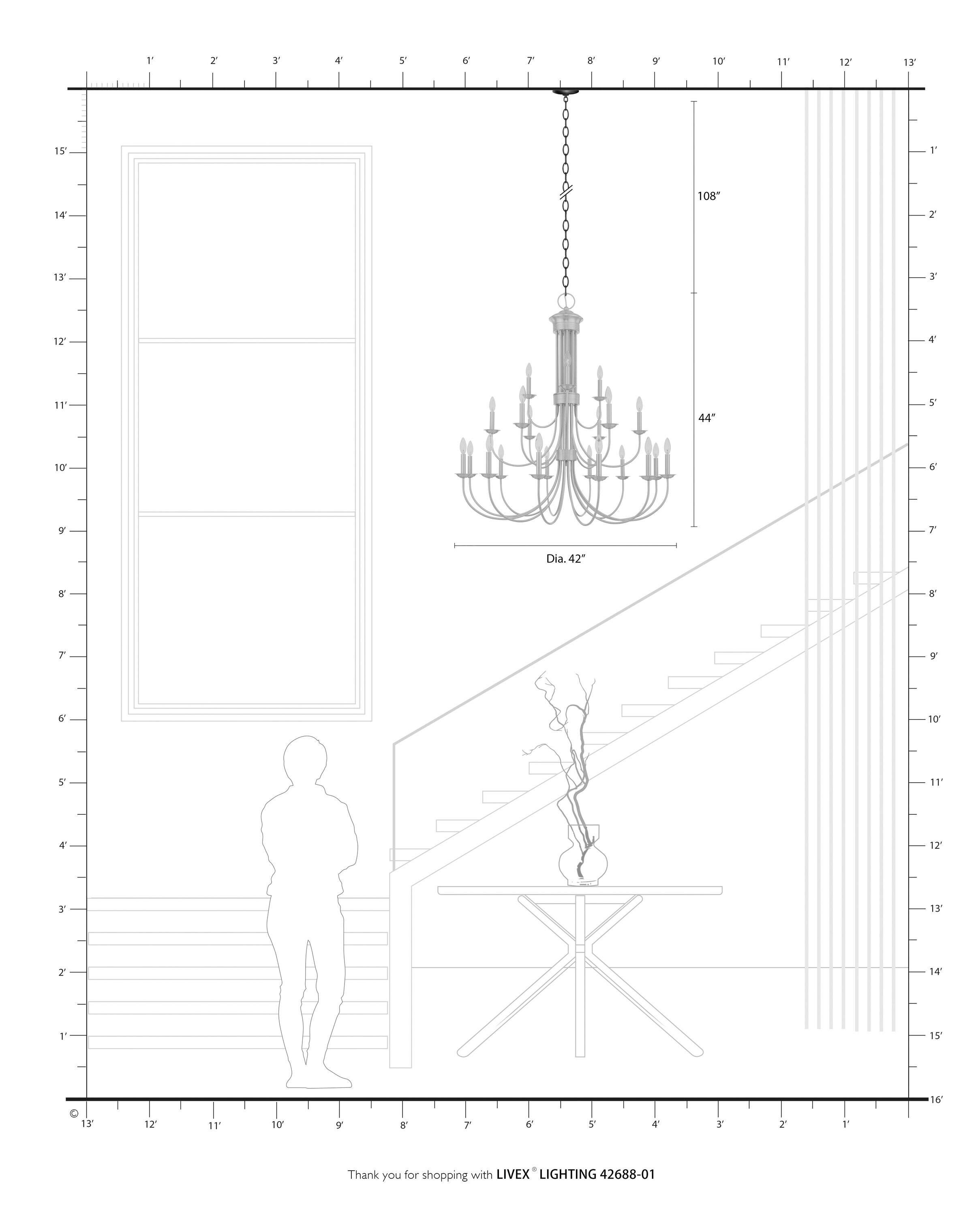 Livex Lighting Estate 21 - Light Chandelier in  Antique Brass