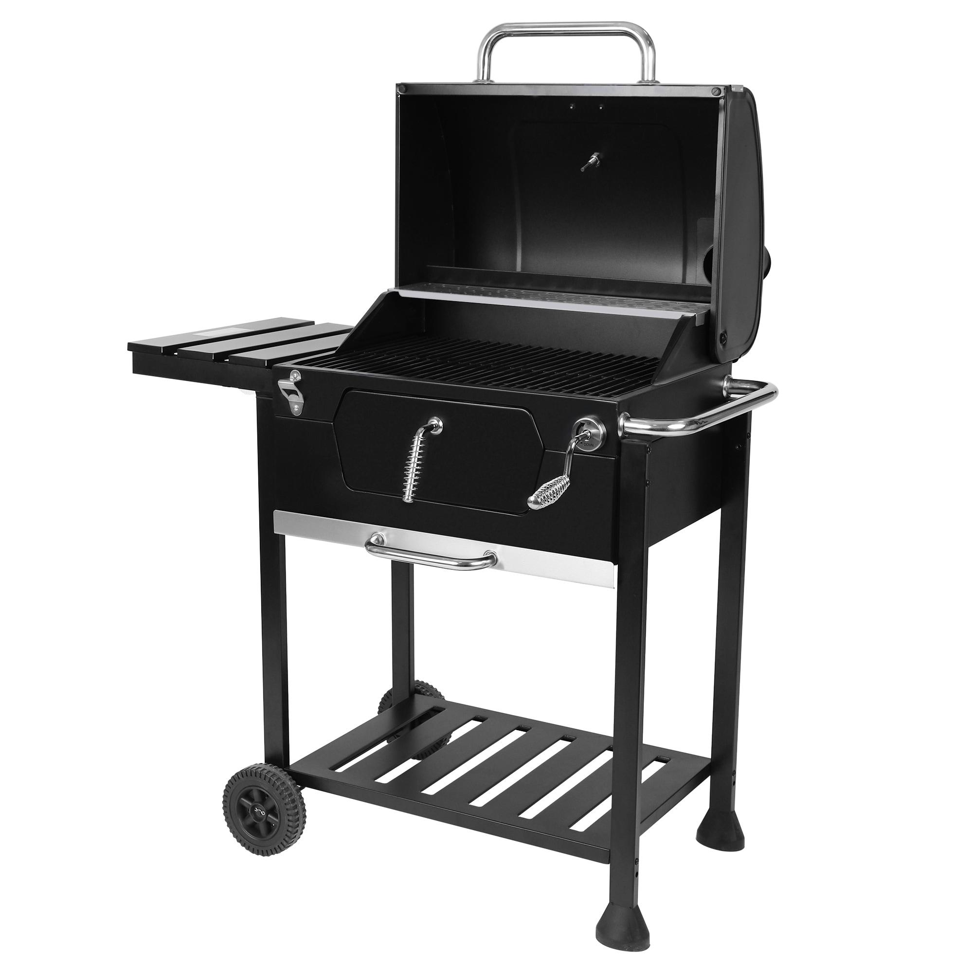 Royal Gourmet 24" Barrel Charcoal Grill with Side Table