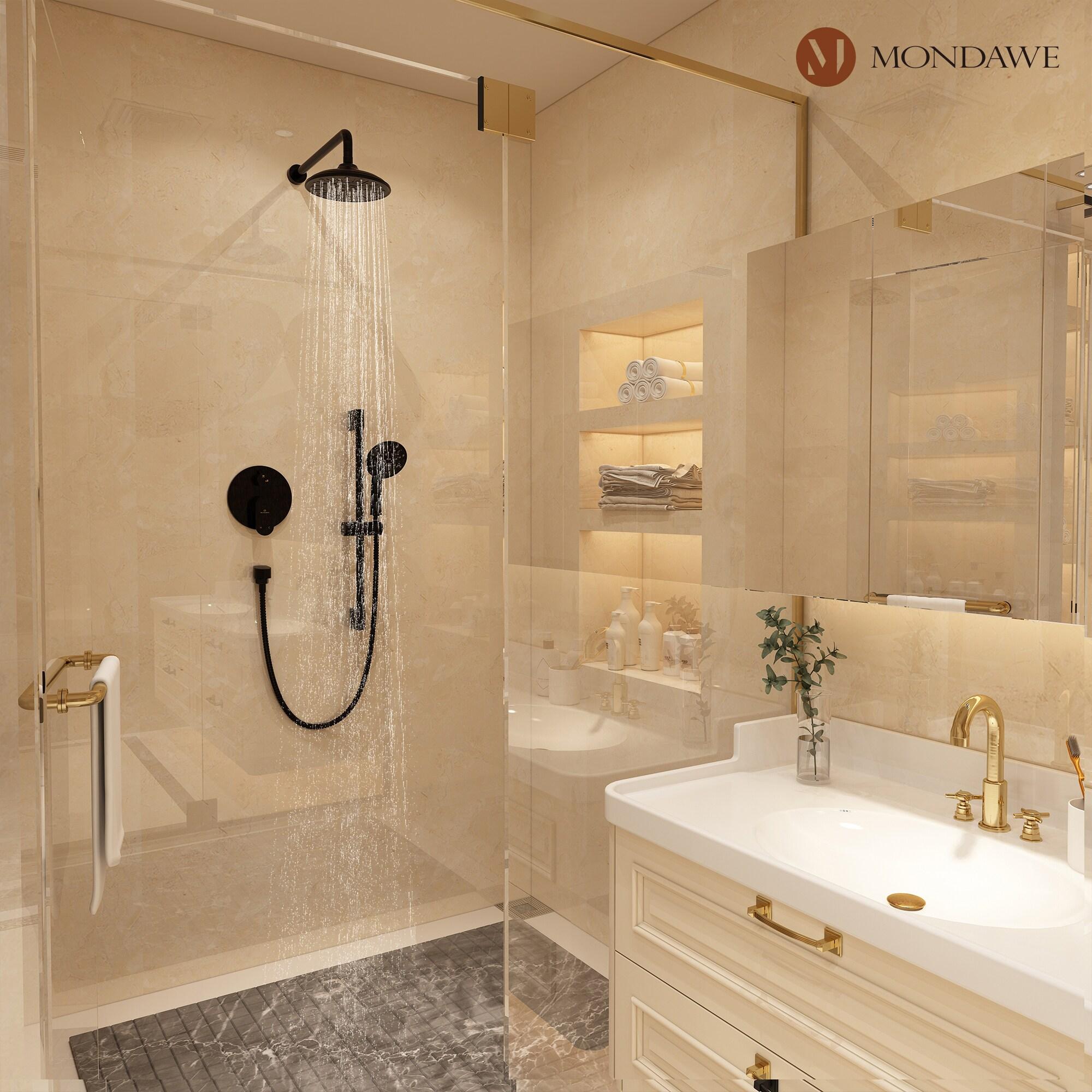 mondawe Calliope Wall Mounted 2-Function Retro Pressure-Balanced Shower System with 3 Setting Handheld MD-A3815-ORB