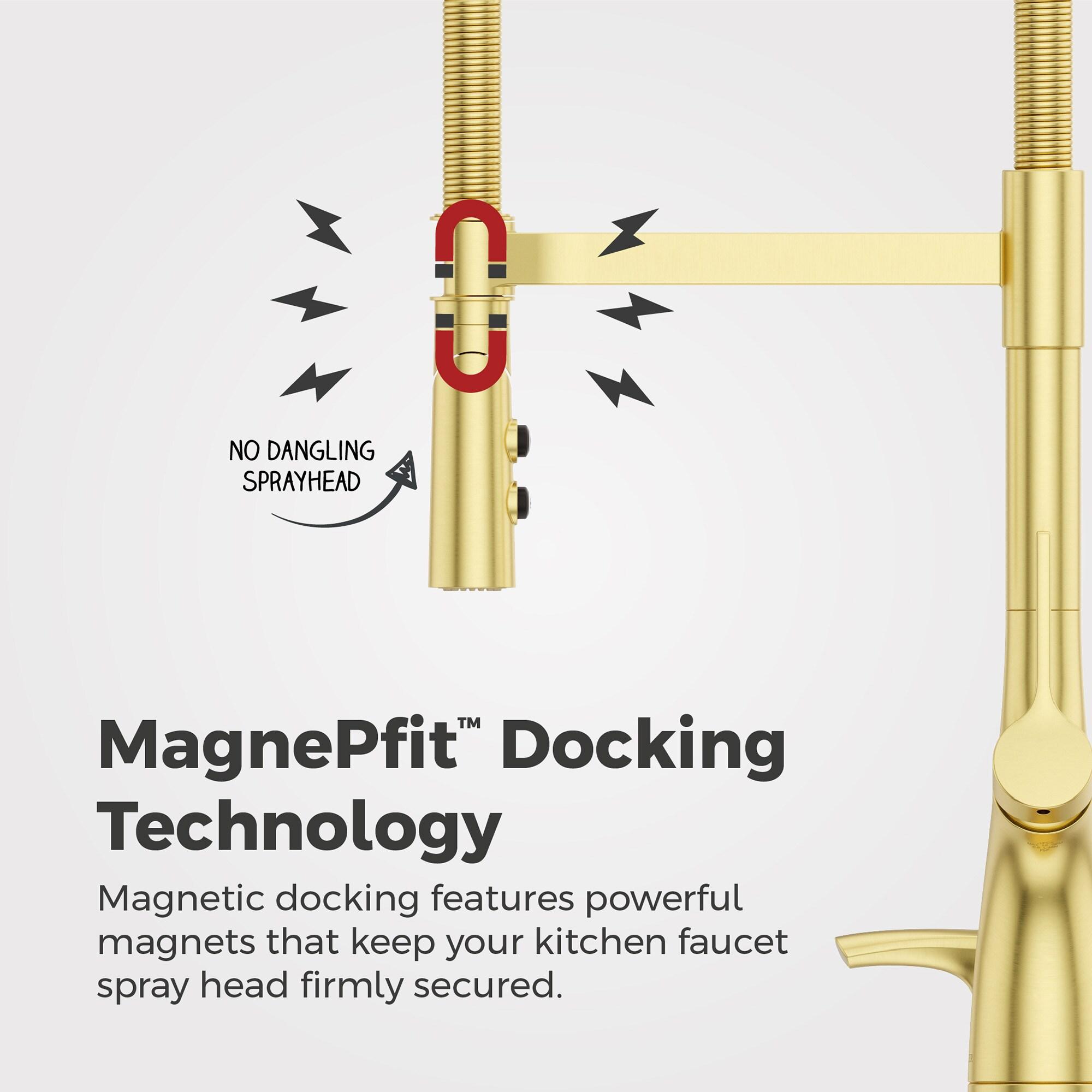 Ceylon Single Handle Culinary Pull Down Sprayer Kitchen Faucet in Brushed Gold