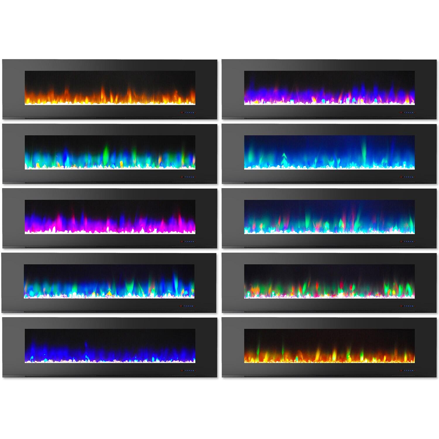 Cambridge Cambridge Wall Mount Electric Fireplace Heater with Remote Control for Indoor Use in Living Room, Bedroom, Home Office