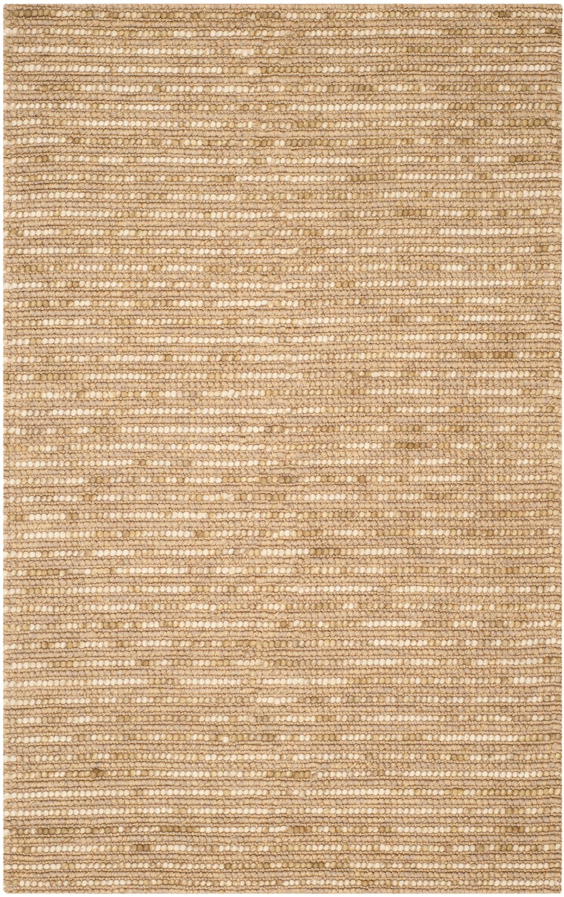 Bohemian Beige 6' x 9' Hand-Knotted Wool-Cotton Blend Area Rug