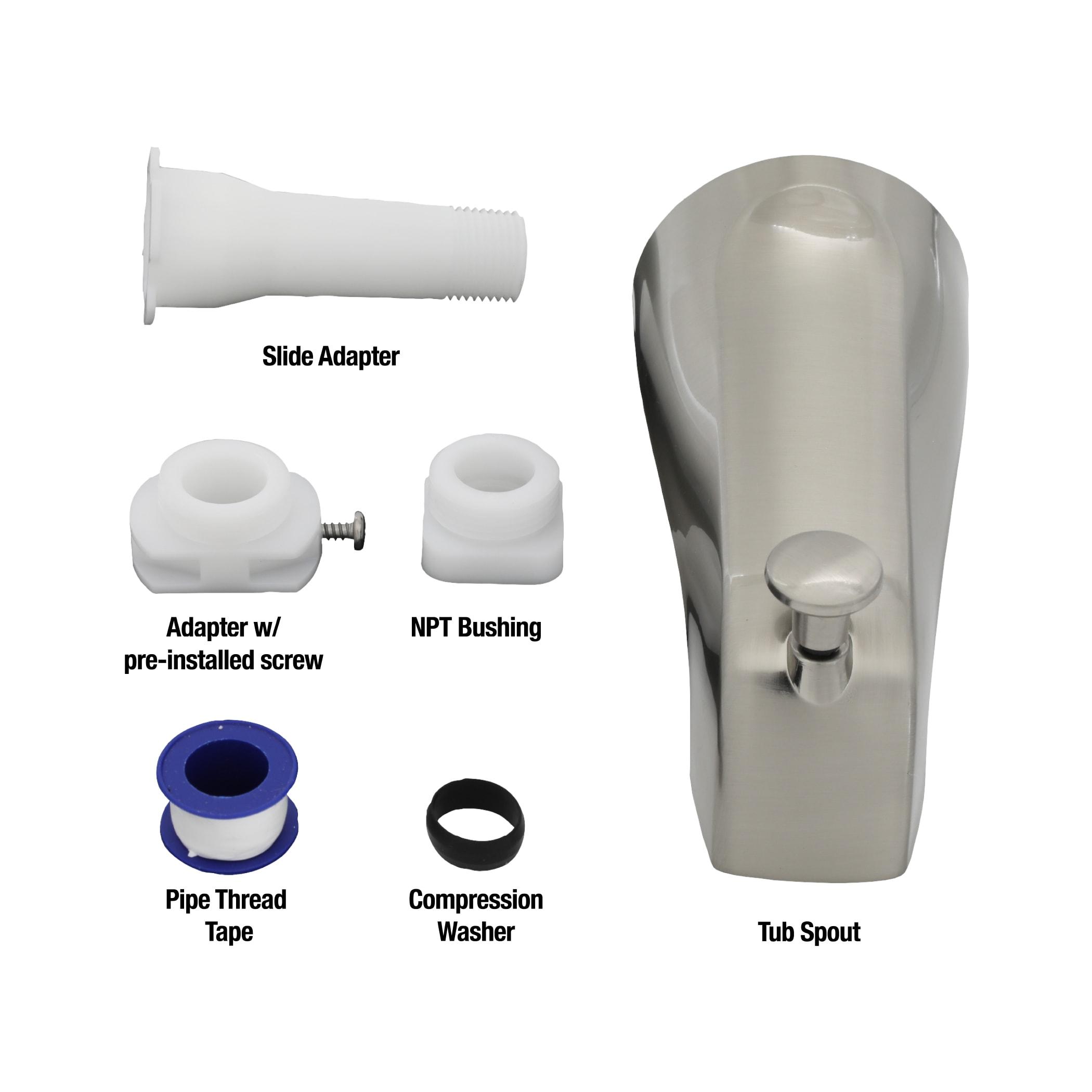 Danco Universal Bathroom Tub Spout with Diverter in Brushed Nickel (89249)