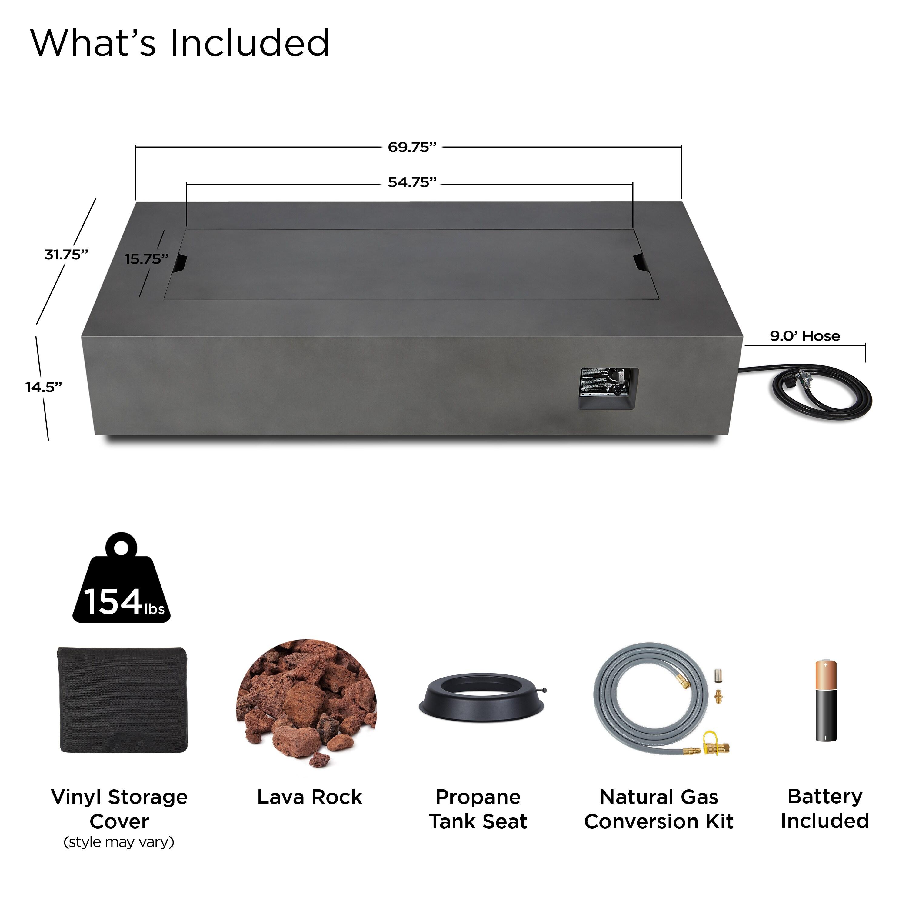 AEGEAN Propane / Natural Gas Outdoor Fire Pit Table