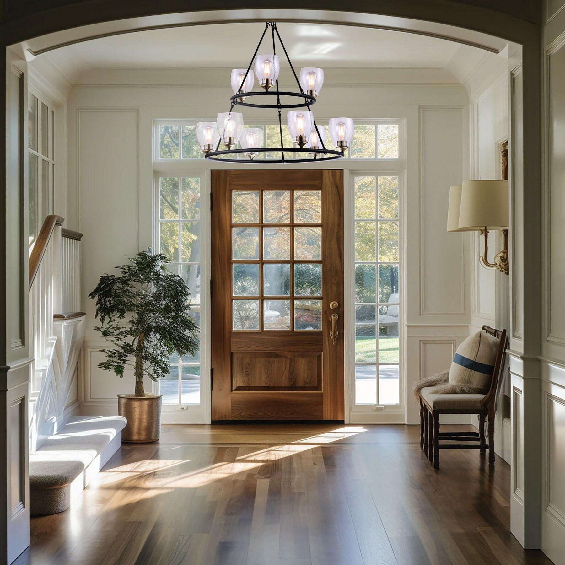 9 Light Chandelier In 31-Coal/Stained Brass Finish    -Traditional Installation Minka Lavery 2439-878