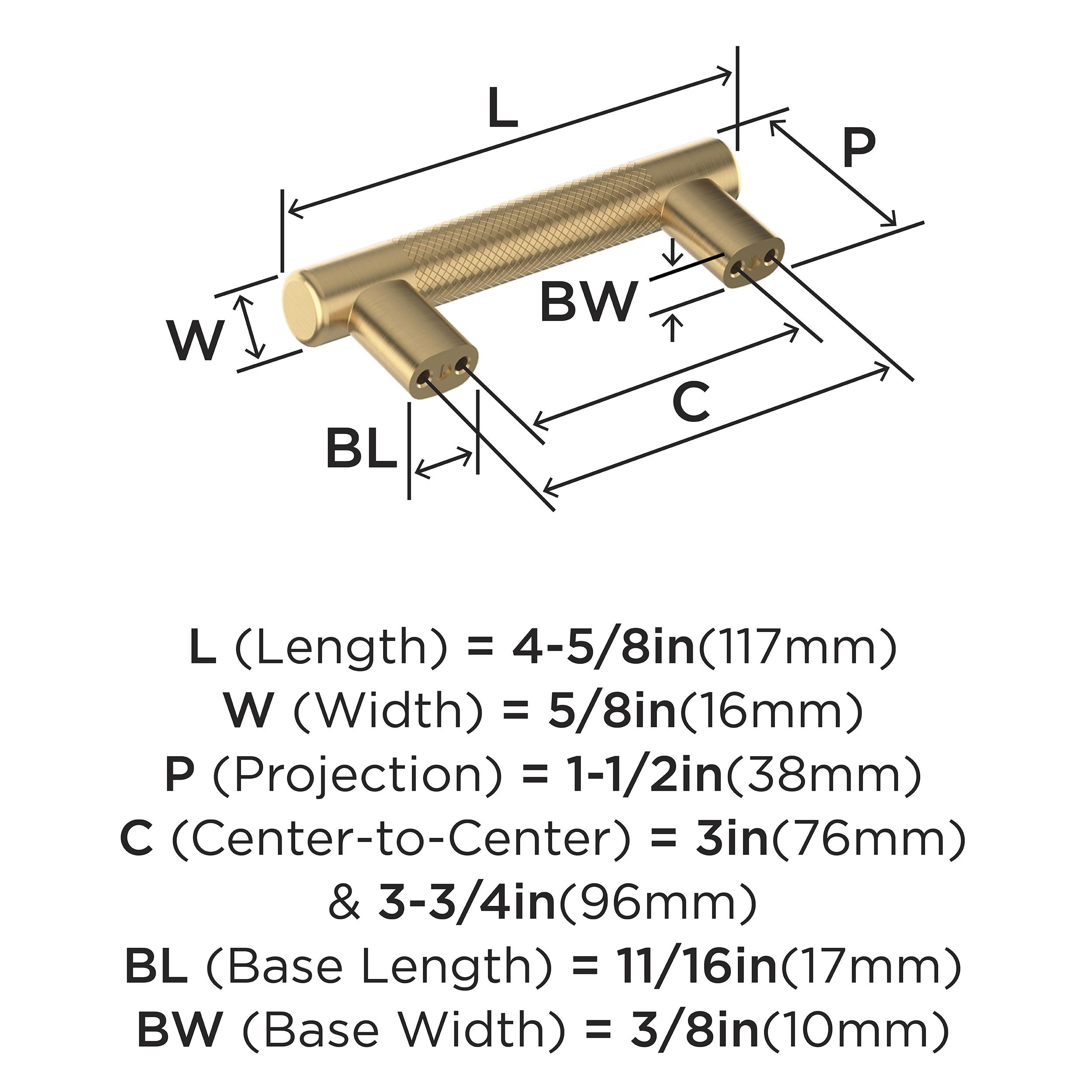 Amerock Bronx 3 inch or 3-3/4 inch (76mm or 96mm) Center-to-Center Champagne Bronze Cabinet Pull