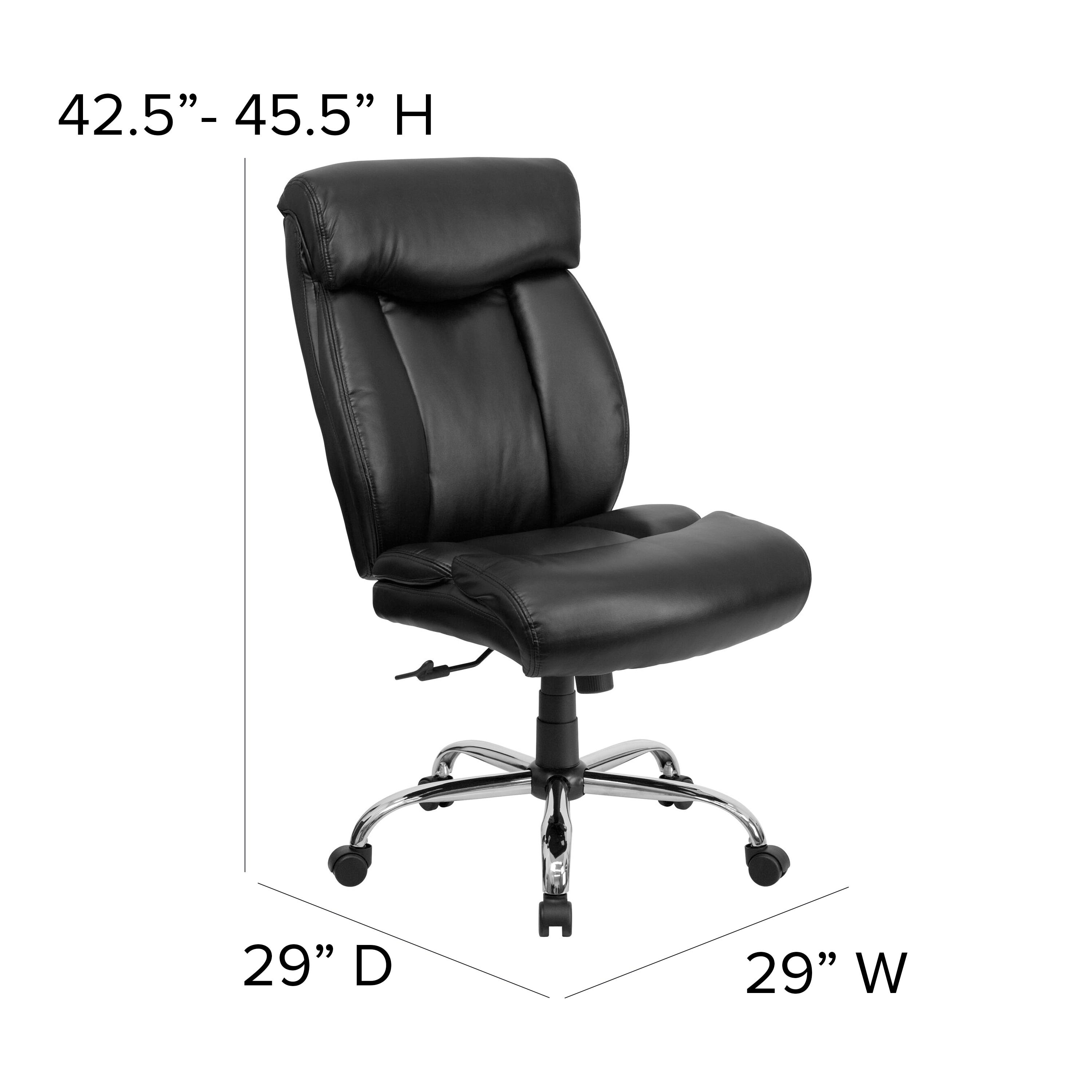 BizChair Big & Tall 400 lb. Rated High Back Black Fabric Executive Ergonomic Office Chair with Full Headrest and Chrome Base