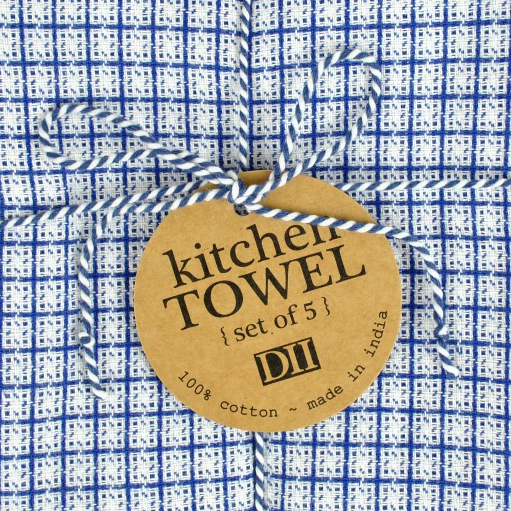 Assorted Blue Dishtowel (Set of 5)