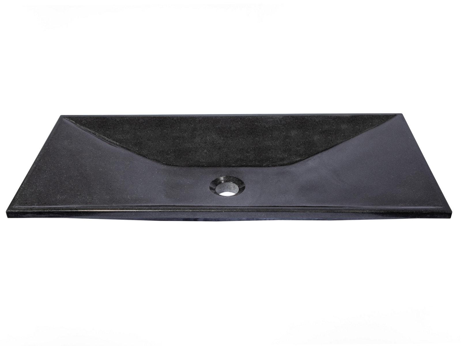 Eden Bath 13'' Black Stone Rectangular Bathroom Sink