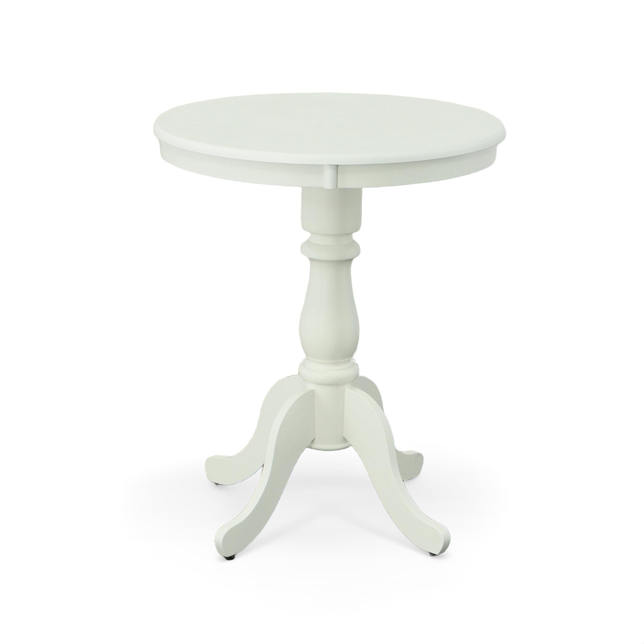Carolina Living 30" Salem Round Pedestal Bar Table White: 36" High, MDF & Wood Veneer, Mid-Century Modern