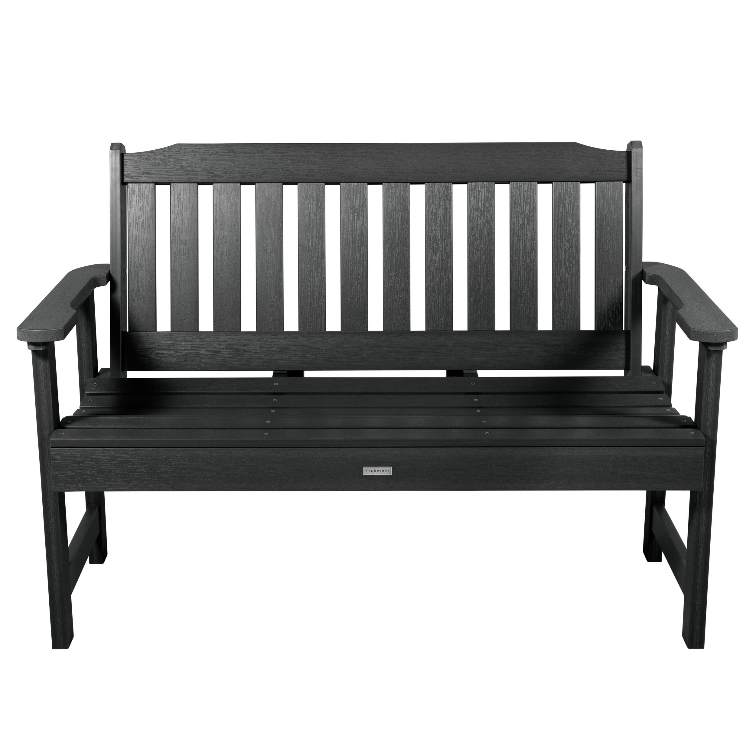 4' Lehigh Garden Bench Black - highwood: Weather-Resistant, Fade-Resistant, 500lb Capacity, Recycled Plastic