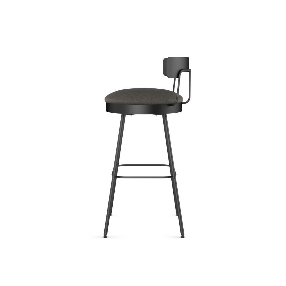 Monza Swivel Counter Height Barstool Dark Gray - Amisco: Upholstered, Metal Frame, 300 lbs Capacity