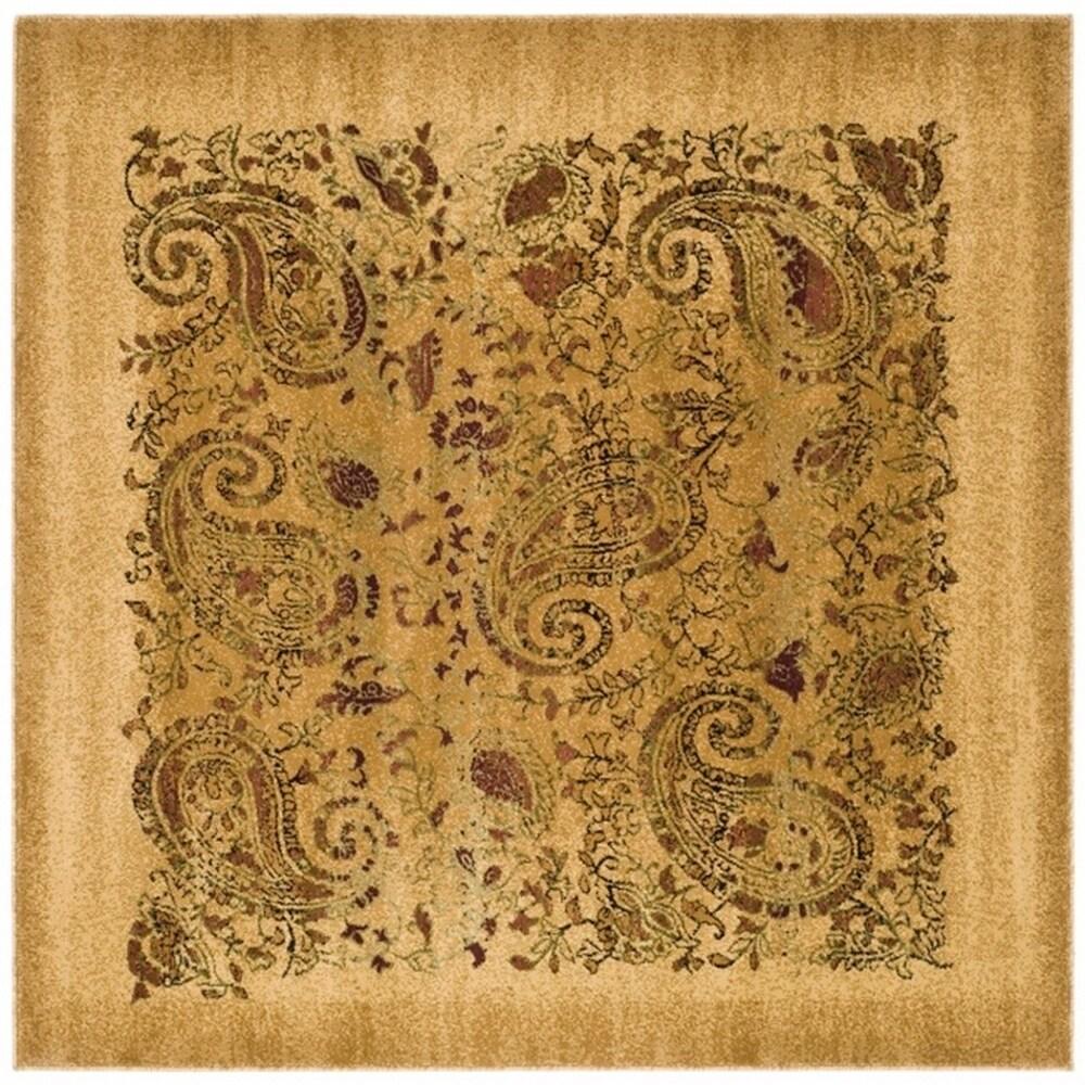 Lyndhurst LNH224 Power Loomed Area Rug - Beige/Multi - 6'x6' - Safavieh