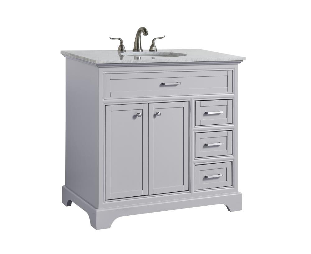 Elegant Lighting Vf15036wh Americana 36" Free Standing Single Basin Vanity Set - Grey