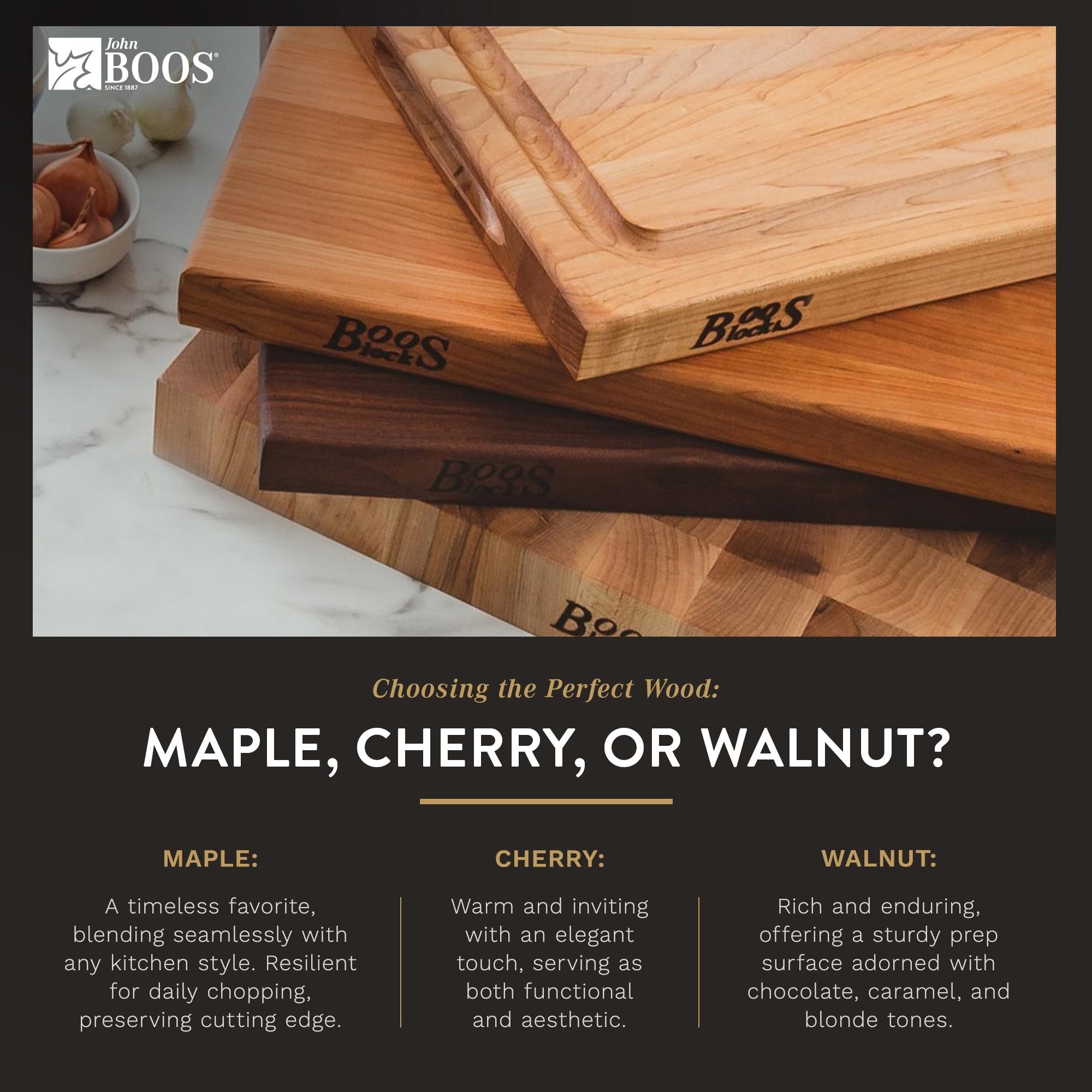 John Boos Boos Block R-Board Series Large Reversible Wood Cutting Board, 1.5-Inch Thickness, 20" x 15" x 1 1/2", Cherry