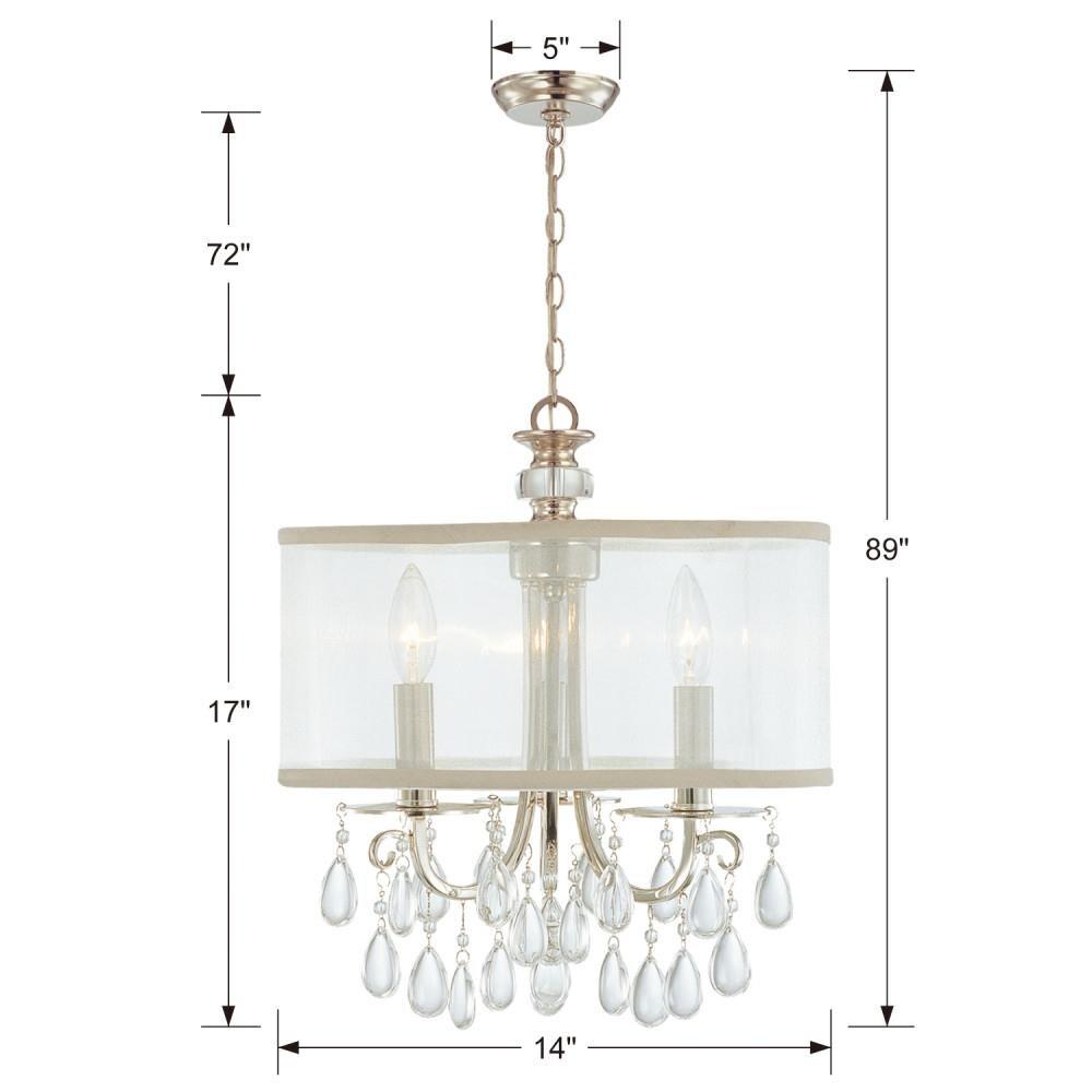 Three Light Chandelier In Minimalist Style 14 Inches Wide By 17 Inches High-Polished Chrome Finish    -Traditional Installation Crystorama Lighting