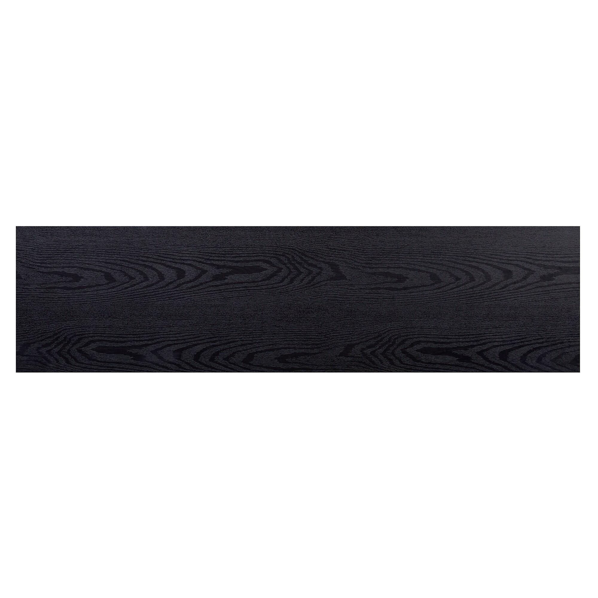 Evelyn&Zoe Elmwood Rectangular TV Stand for TV's up to 65", Black Grain