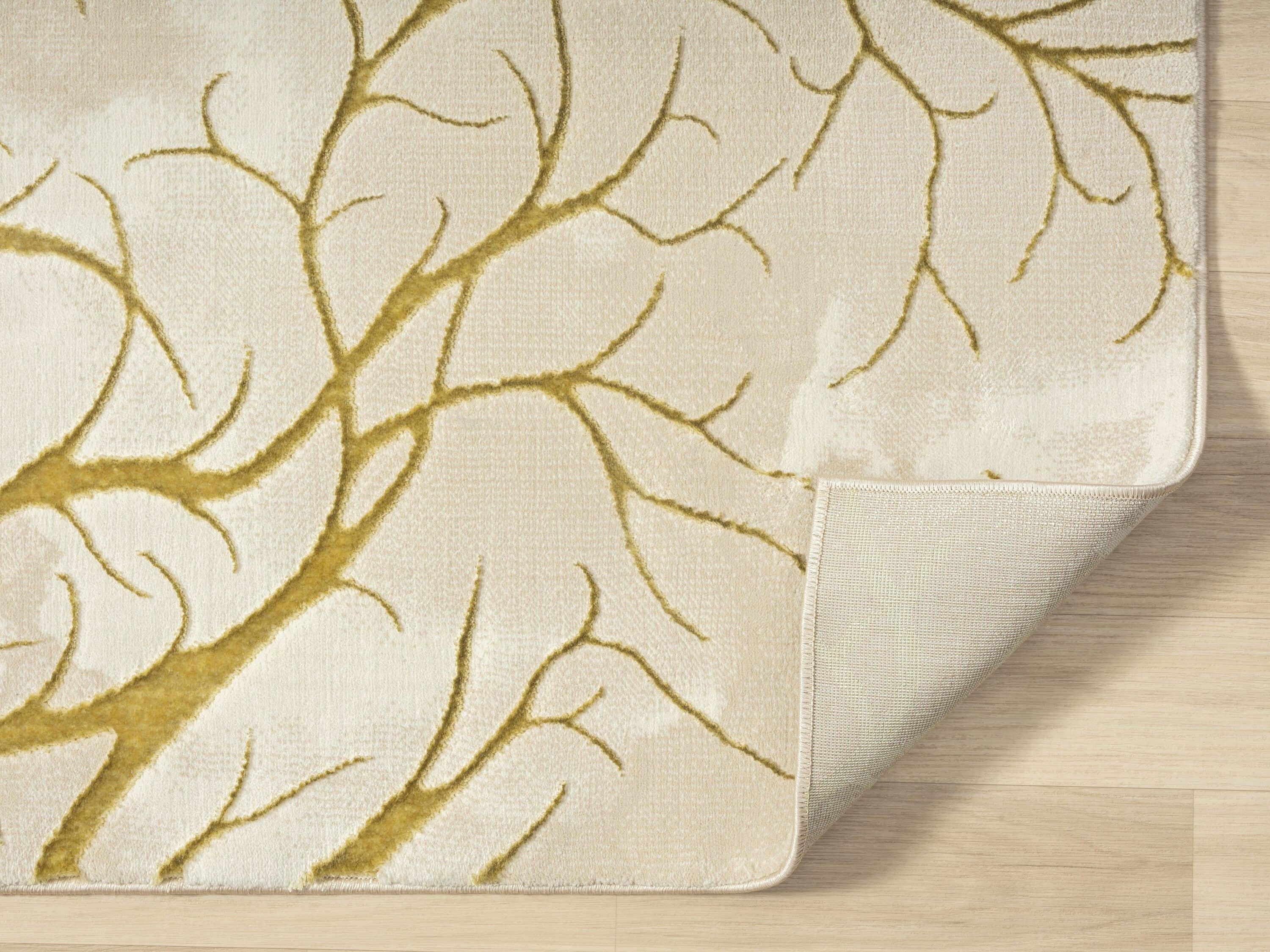 Ksamil Abstract Area Rug In Beige/Gold