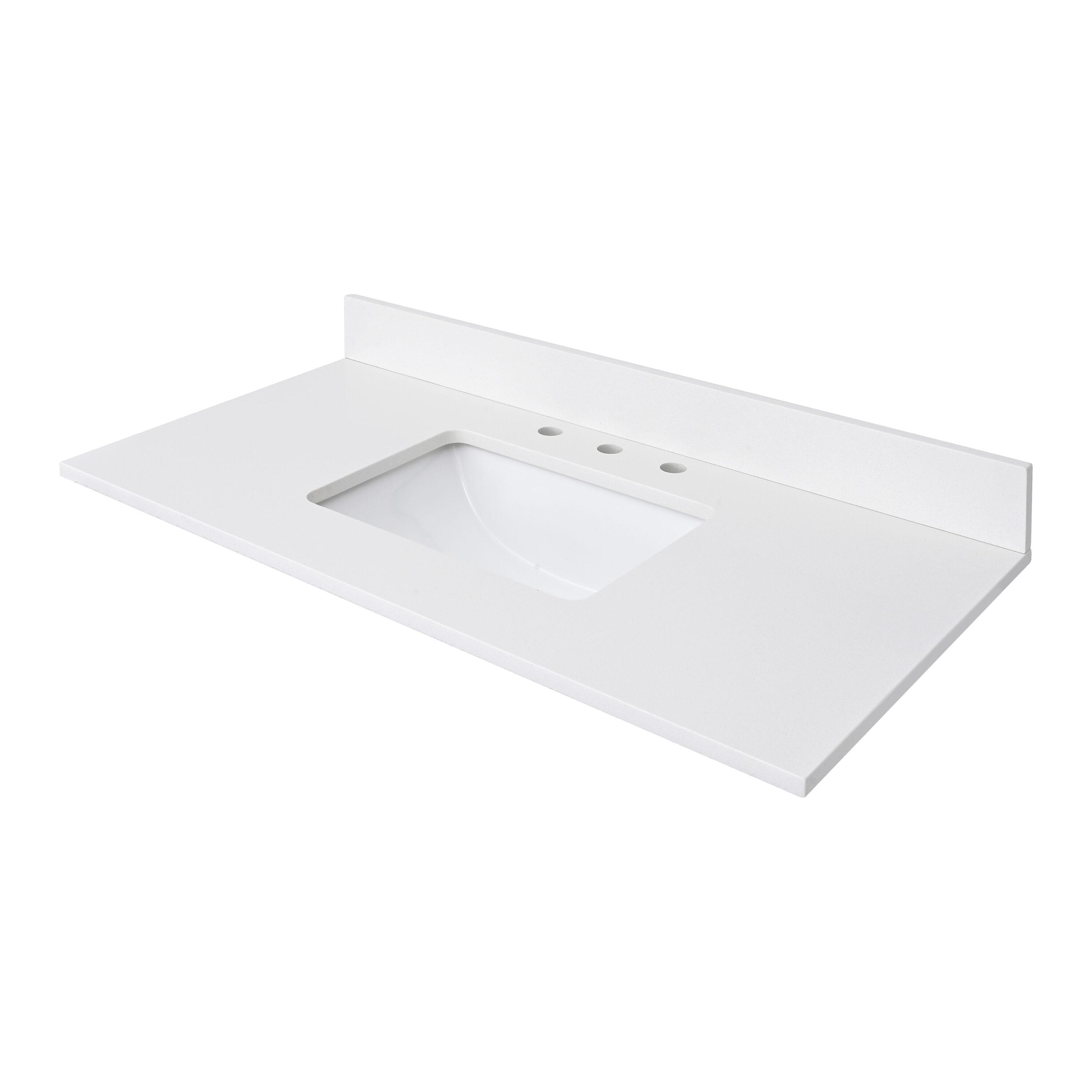 43'' Quartz Single Bathroom Vanity Top with Sink