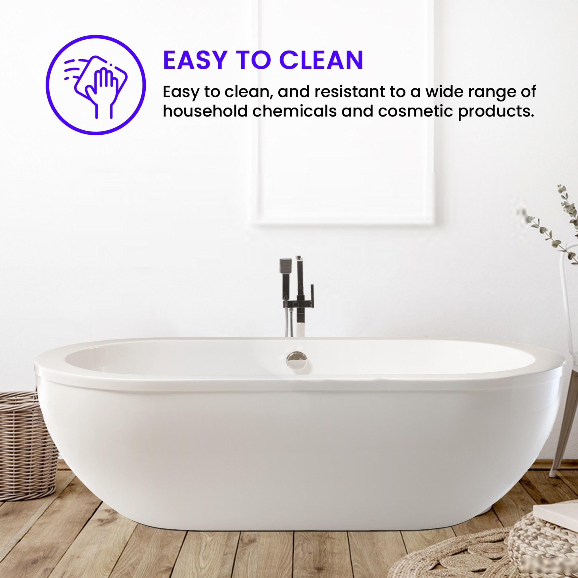 71" x 34" Freestanding Soaking Bathtub
